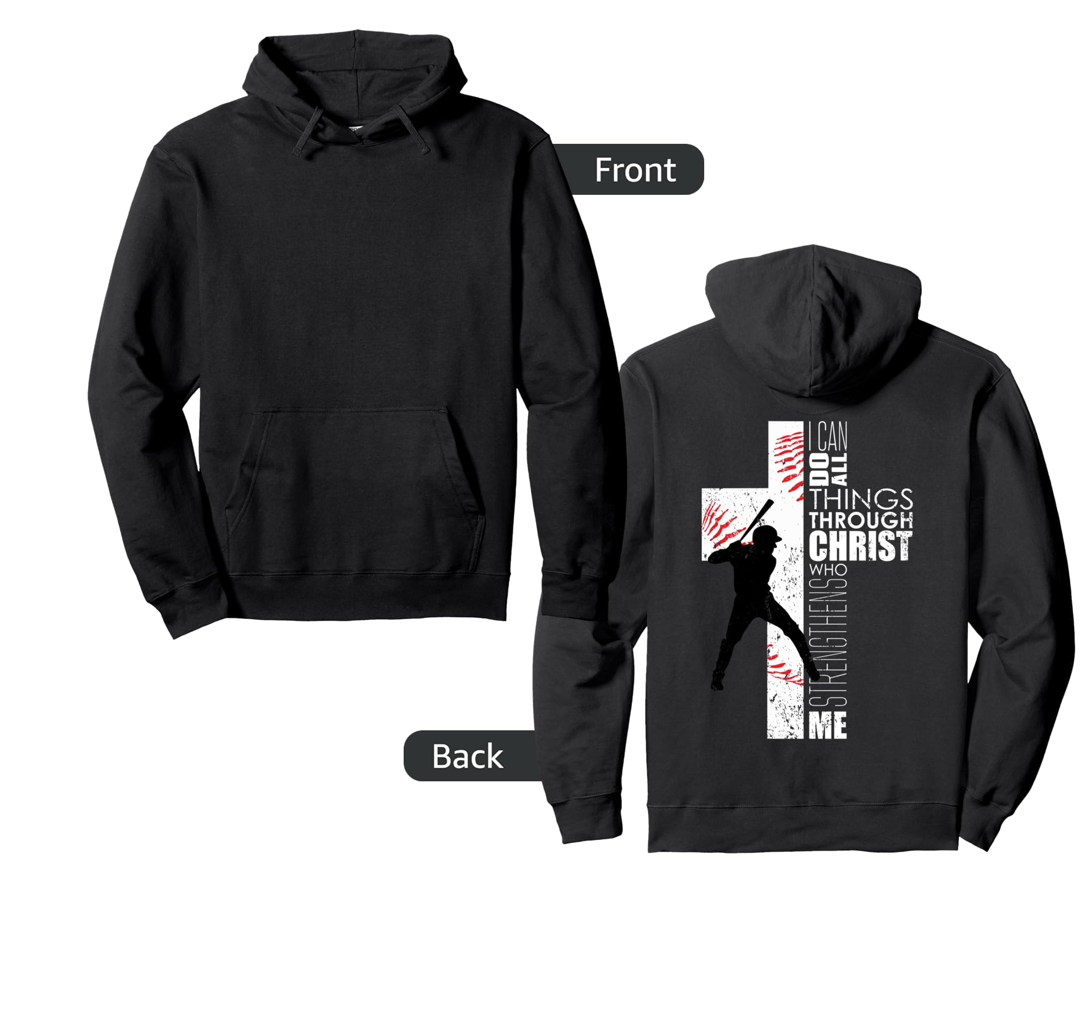 Christian Cross Baseball I Can Do All Hoodie - Novelty Apparel Unisex - T-Shirt, Sweatshirt, Hoodie