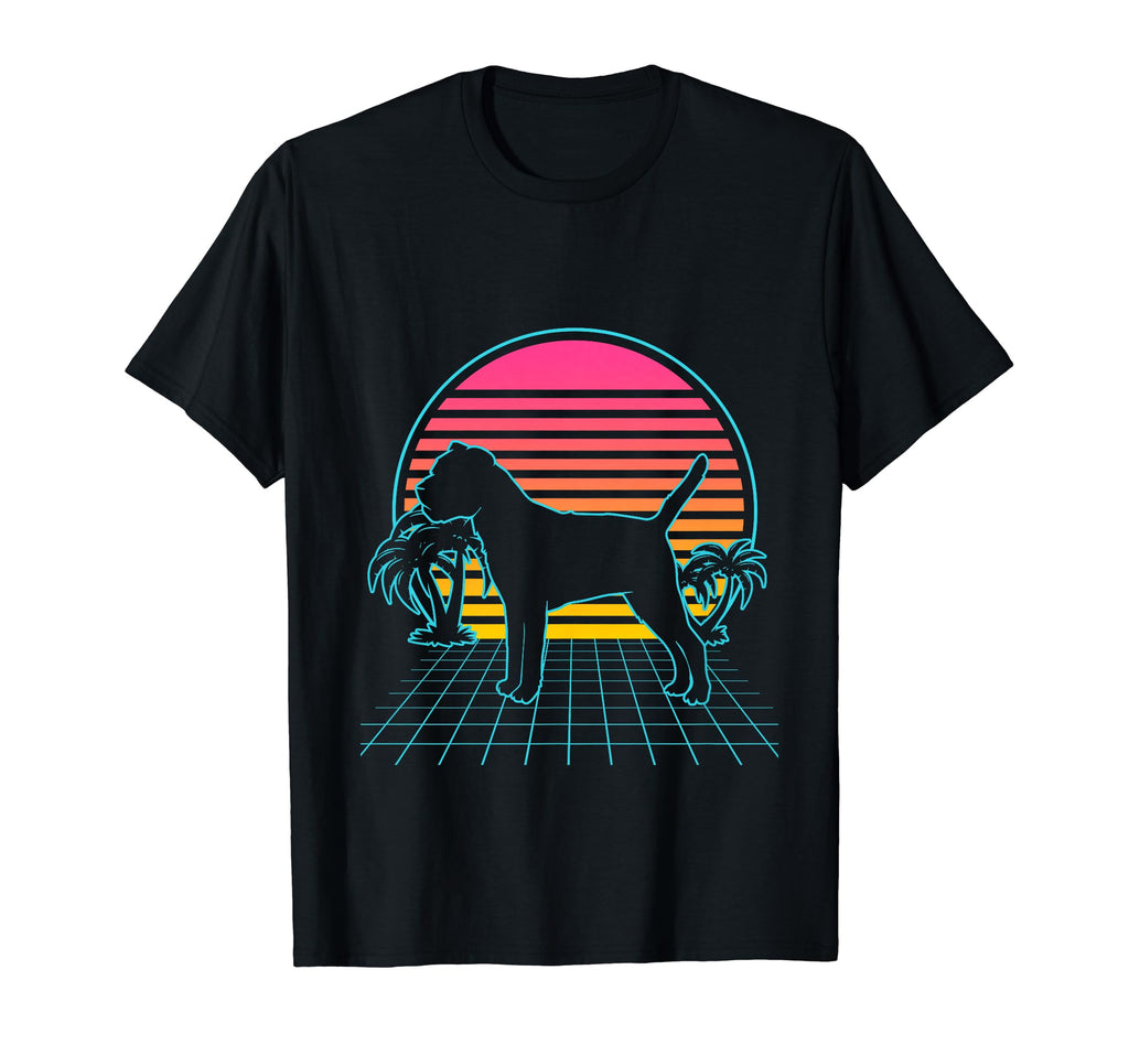 Border Terrier Dog 80S Vaporwave T-Shirt - Unique Graphic Men Women - T-Shirt, Sweatshirt, Hoodie
