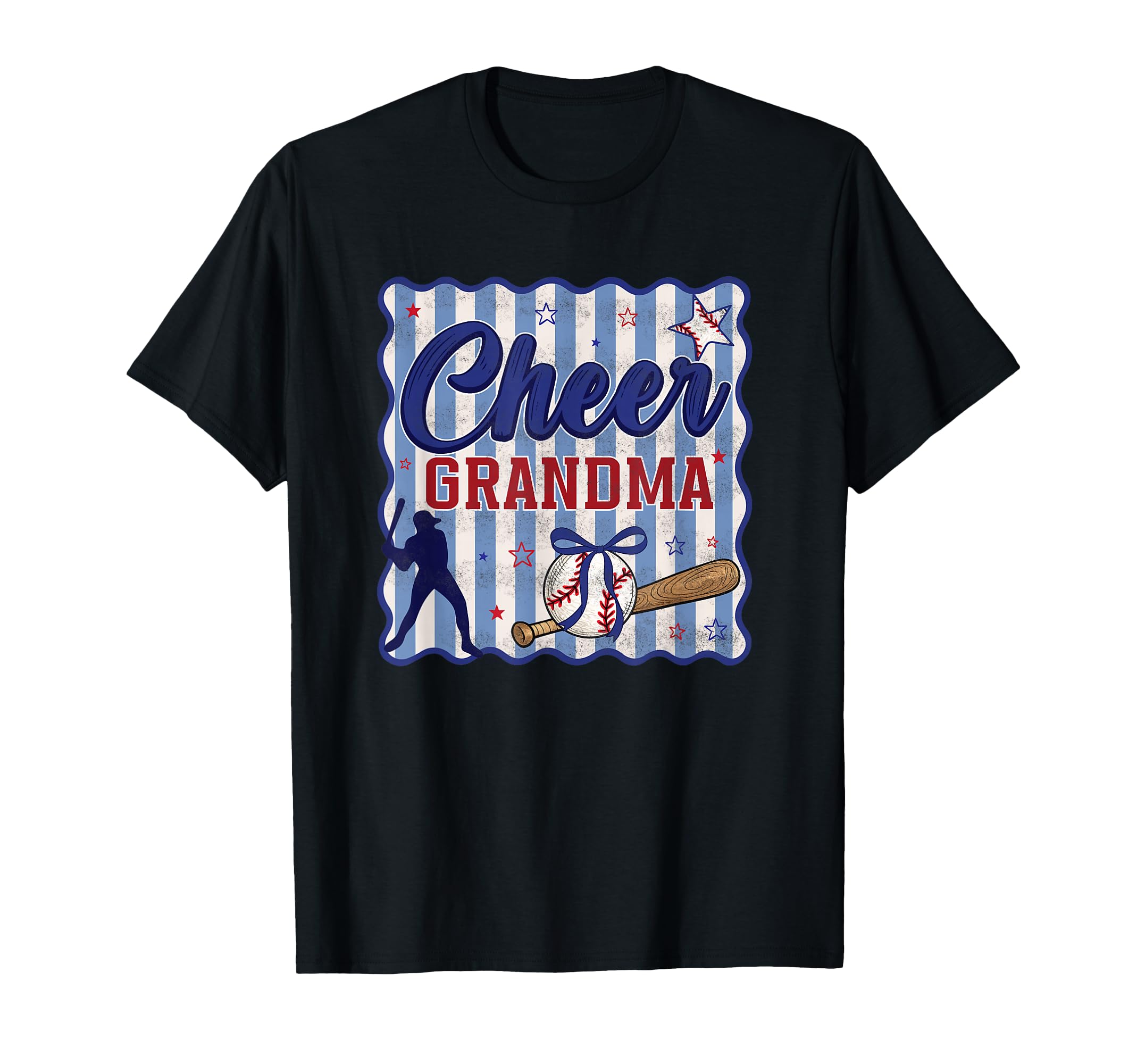 Preppy Stripe Blue Baseball Sport T-Shirt - Fun Novelty Design Men Women - T-Shirt, Sweatshirt, Hoodie
