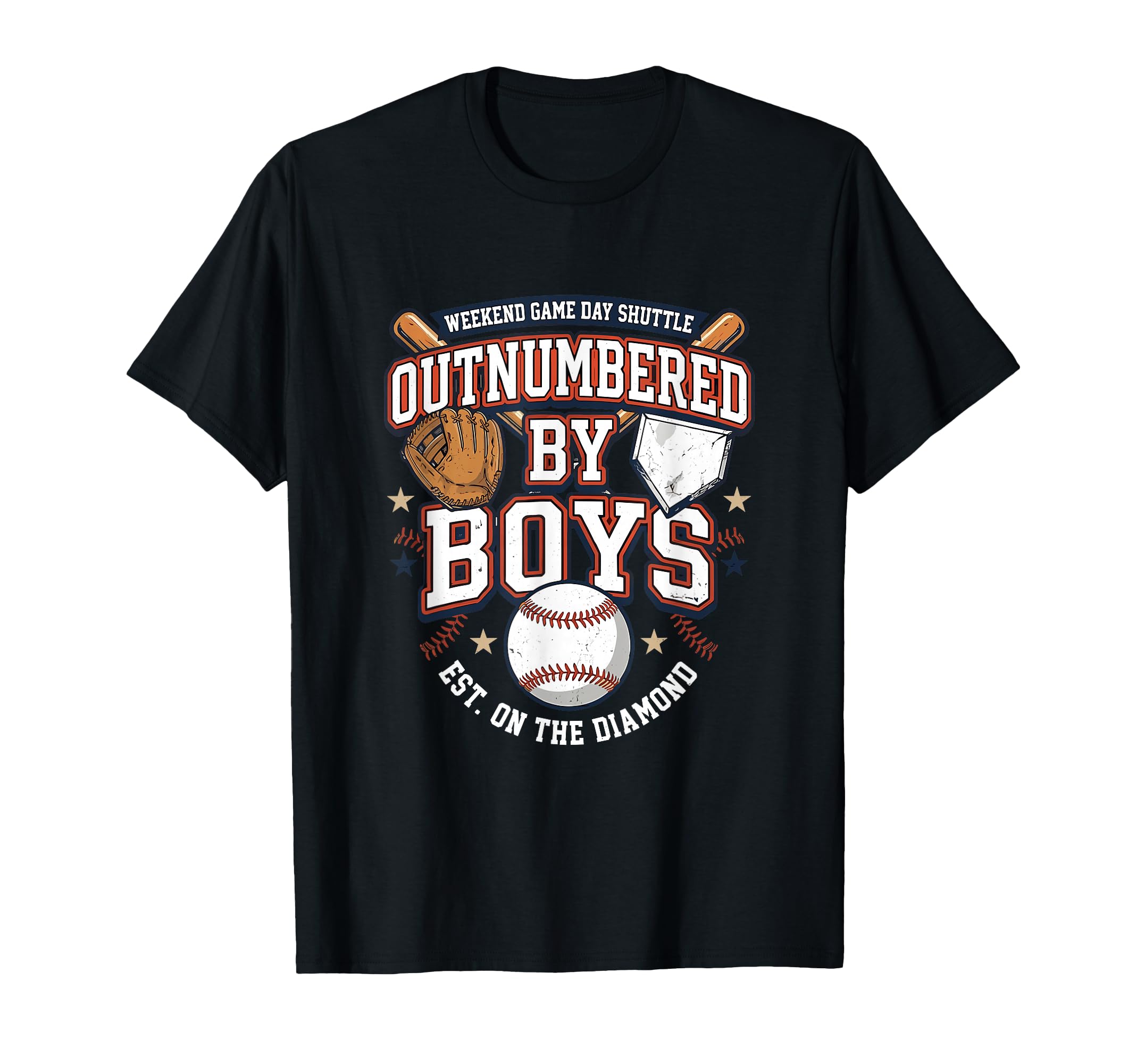 Outnumbered Baseball Mom Weekend Game Day T-Shirt - Novelty Apparel Unisex - T-Shirt, Sweatshirt, Hoodie