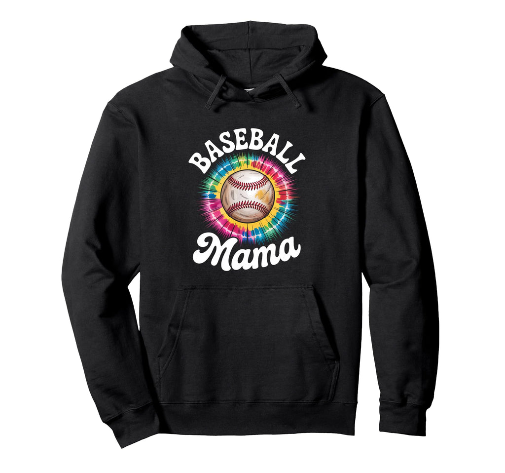 Baseball Mama Tie Dye Colorful Hoodie - Custom Art Print for Adults - T-Shirt, Sweatshirt, Hoodie