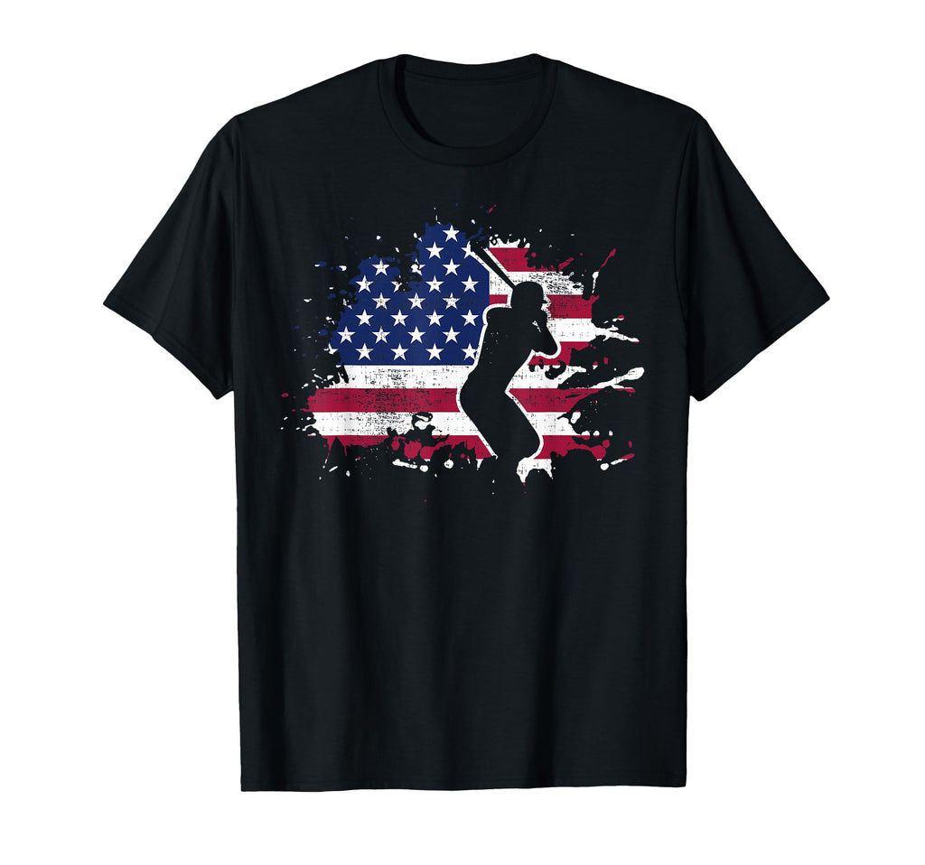 Patriotic American Flag Baseball T-Shirt - Fun Novelty Design Men Women - T-Shirt, Sweatshirt, Hoodie