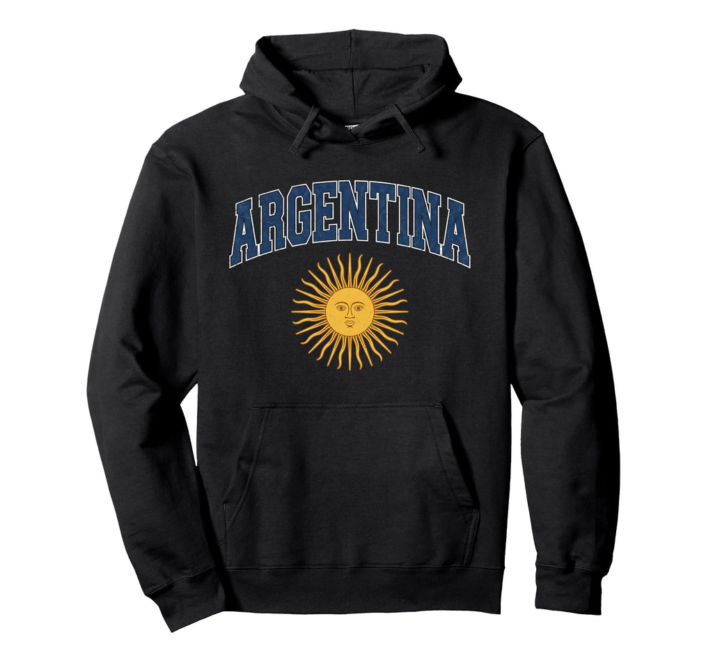 Argentina Sun May Collegiate Distressed Hoodie - Novelty Apparel for Adults - T-Shirt, Sweatshirt, Hoodie