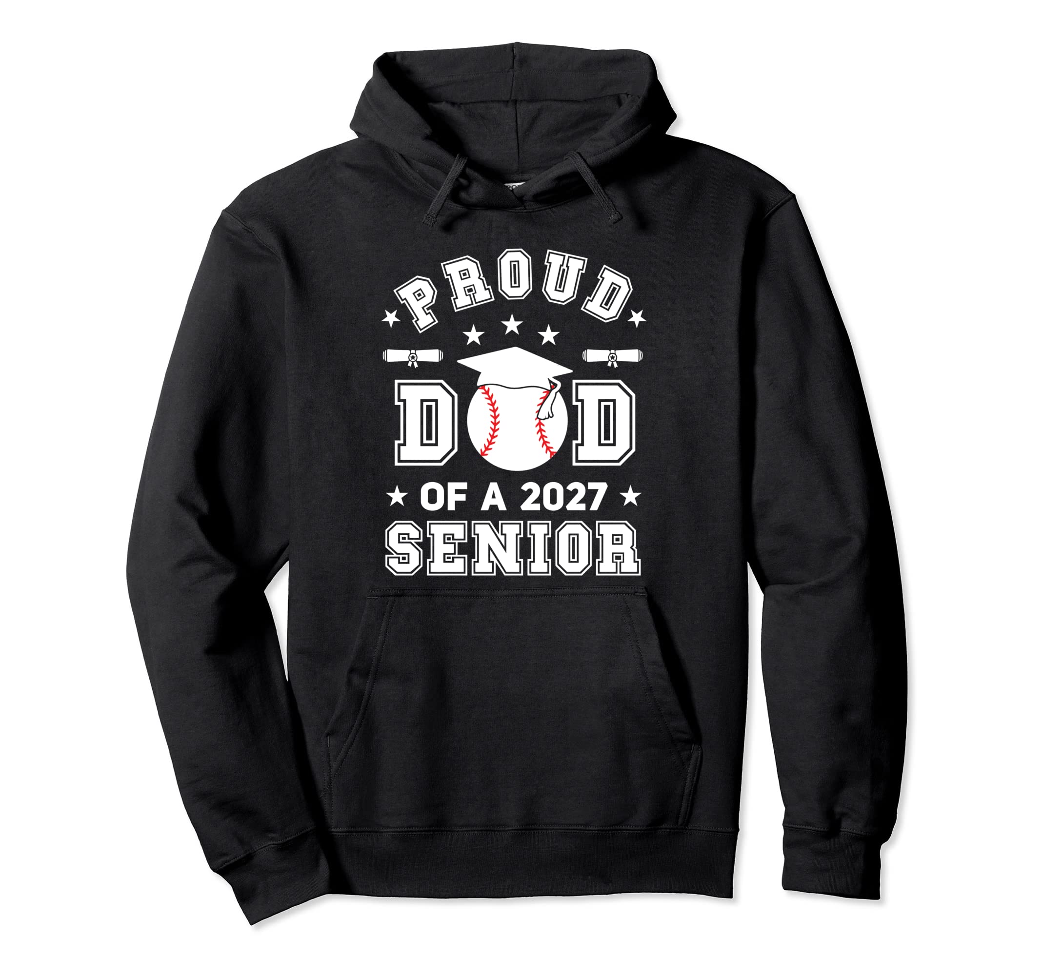 Proud Dad 2027 Senior Highschool Baseball Hoodie - Minimalist Print Unisex - T-Shirt, Sweatshirt, Hoodie