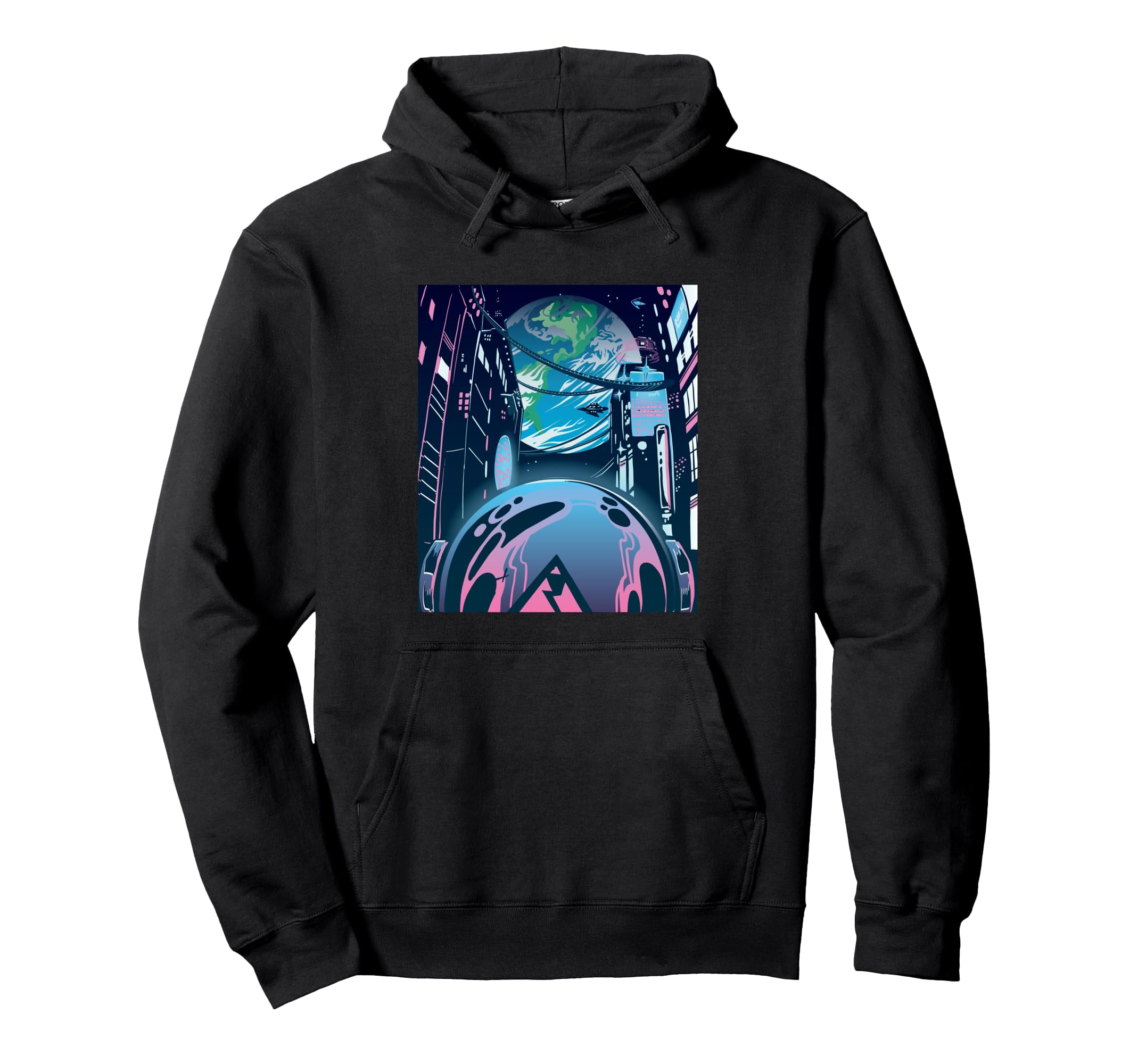 Sad Space City Vaporwave Hoodie - Minimalist Print Men Women - T-Shirt, Sweatshirt, Hoodie