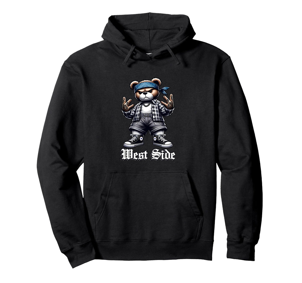 West Coast Hip Hop Teddy Bear Old Hoodie - Novelty Apparel Men Women - T-Shirt, Sweatshirt, Hoodie