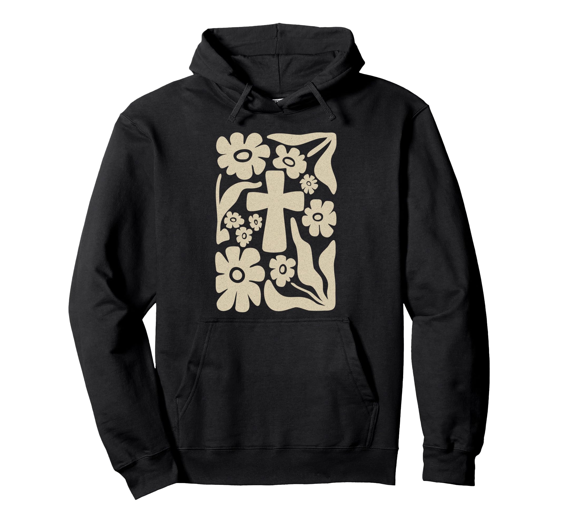 Boho Floral Cross Christian Faith Hoodie - Casual Everyday Wear for Adults - T-Shirt, Sweatshirt, Hoodie