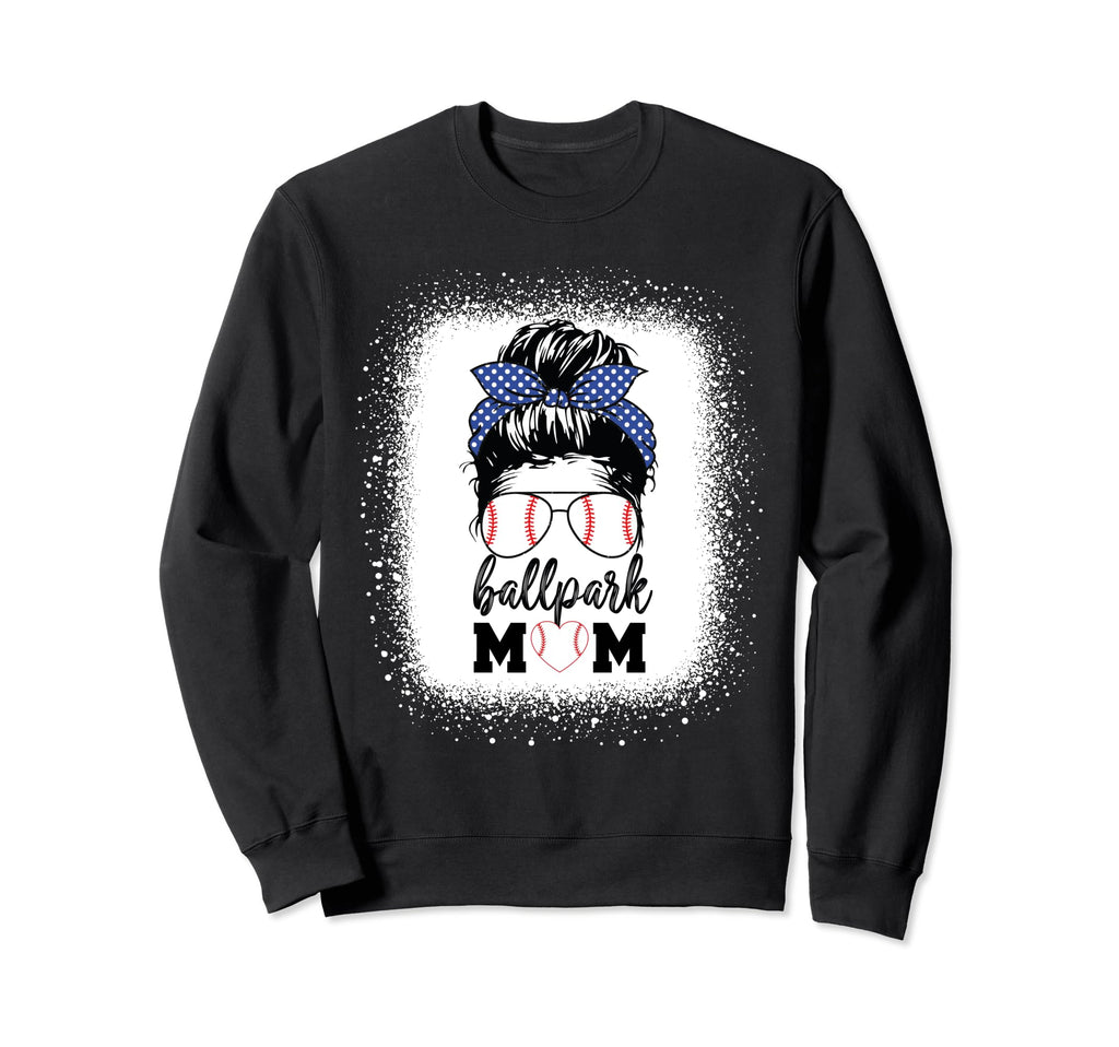 Messy Bun Softball Mom Mothers Day Sweatshirt - Novelty Apparel Men Women - T-Shirt, Sweatshirt, Hoodie