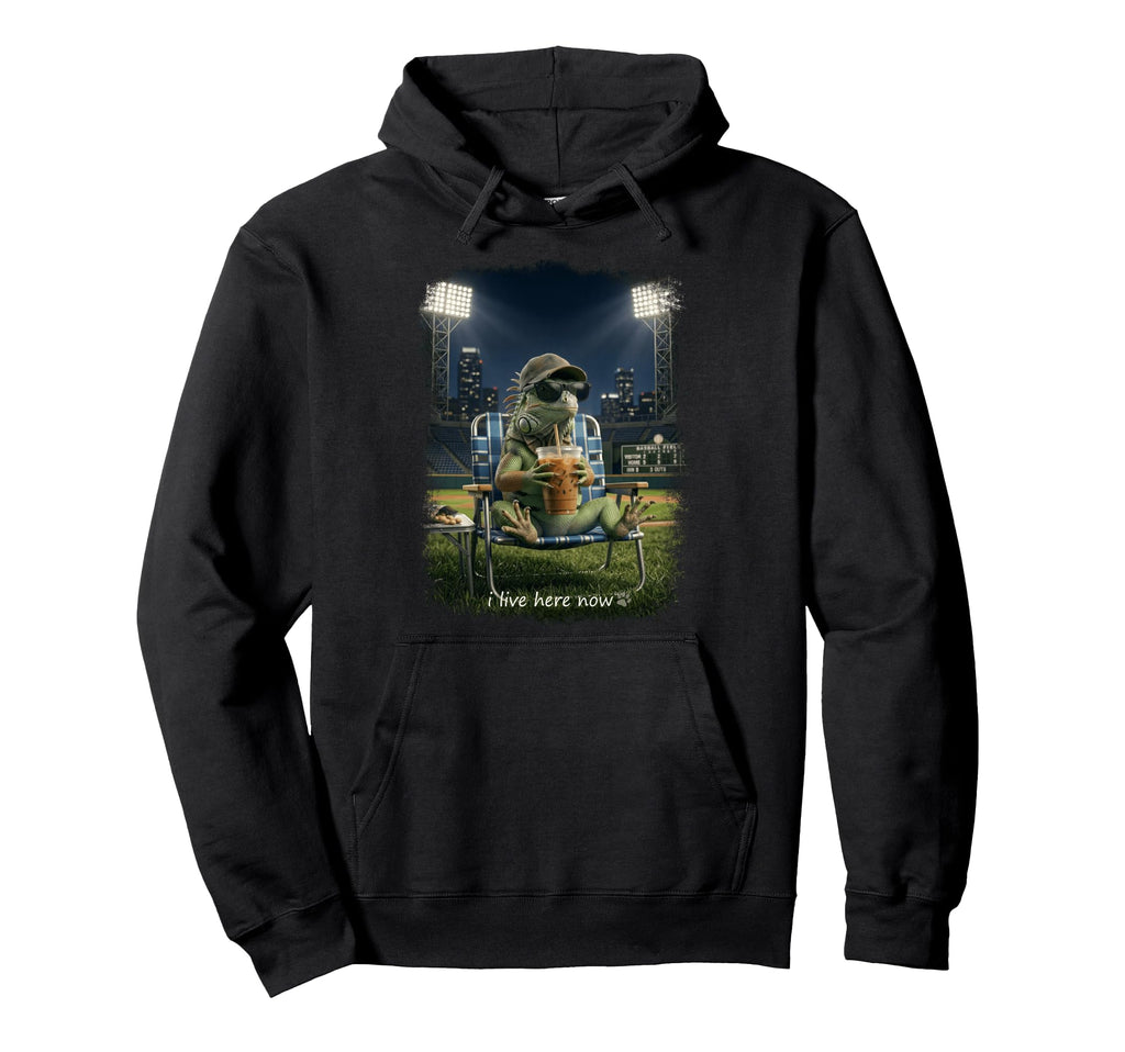 Funny Iguanas Ballfield Baseball Hoodie - Casual Everyday Wear Men Women - T-Shirt, Sweatshirt, Hoodie