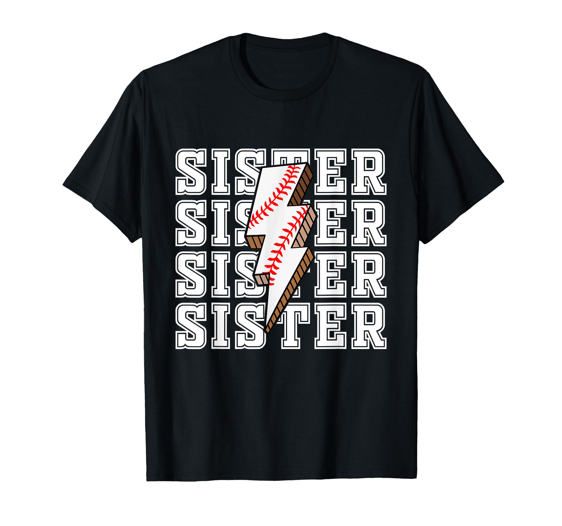 Sister Baseball Lightning Bolt Sports T-Shirt - Minimalist Print Unisex - T-Shirt, Sweatshirt, Hoodie