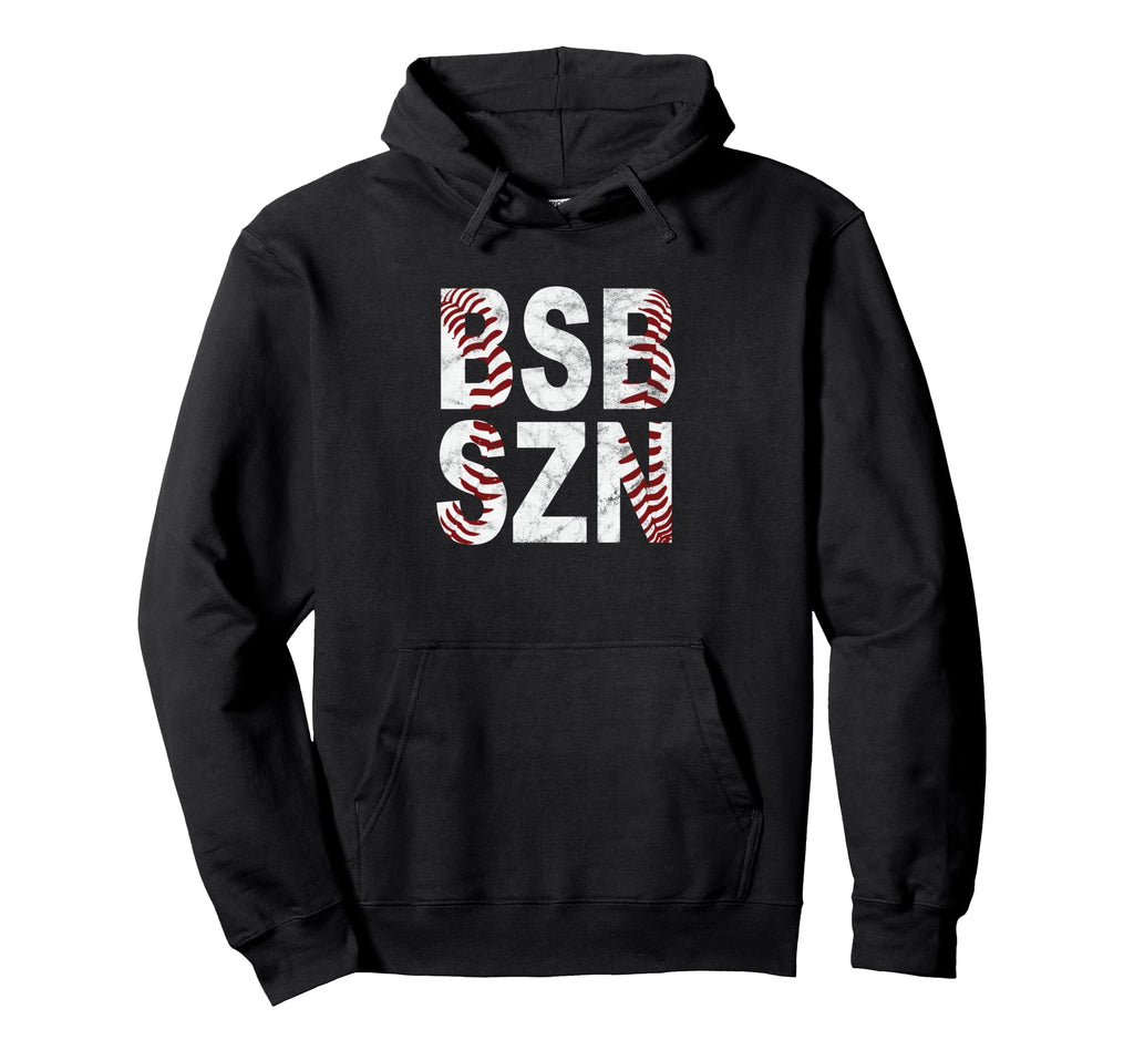 Bsb Szn Baseball Season Distressed Hoodie - Casual Everyday Wear Men Women - T-Shirt, Sweatshirt, Hoodie
