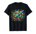 Colorful Softball Autism Awareness T-Shirt - Fun Novelty Design for Adults - T-Shirt, Sweatshirt, Hoodie