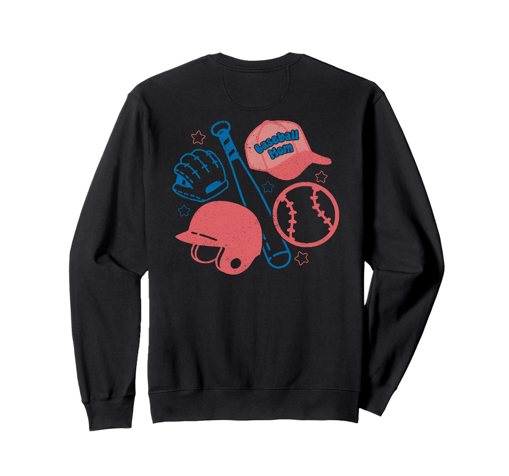 Baseball Mom Doodle Sweatshirt - Custom Art Print Men Women - T-Shirt, Sweatshirt, Hoodie