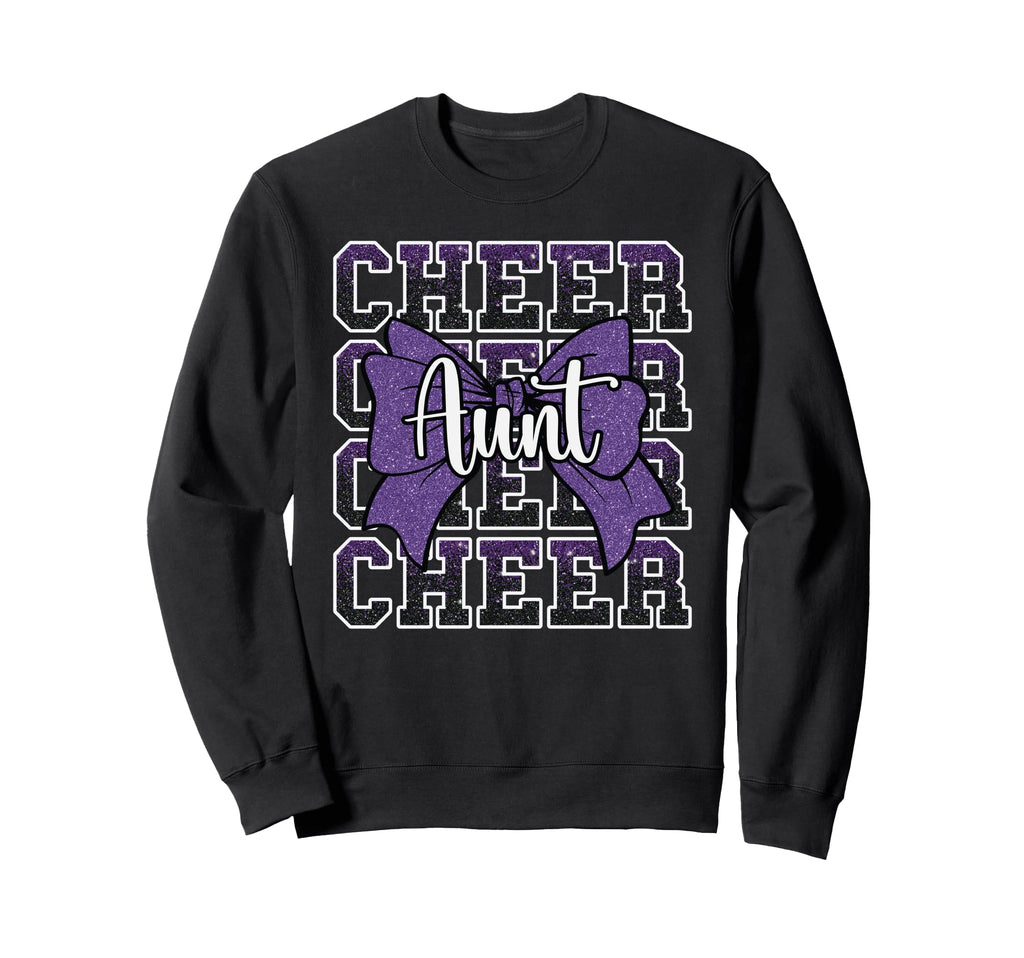 Cheer Aunt Auntie Bow Sport Sweatshirt - Unique Graphic Men Women - T-Shirt, Sweatshirt, Hoodie