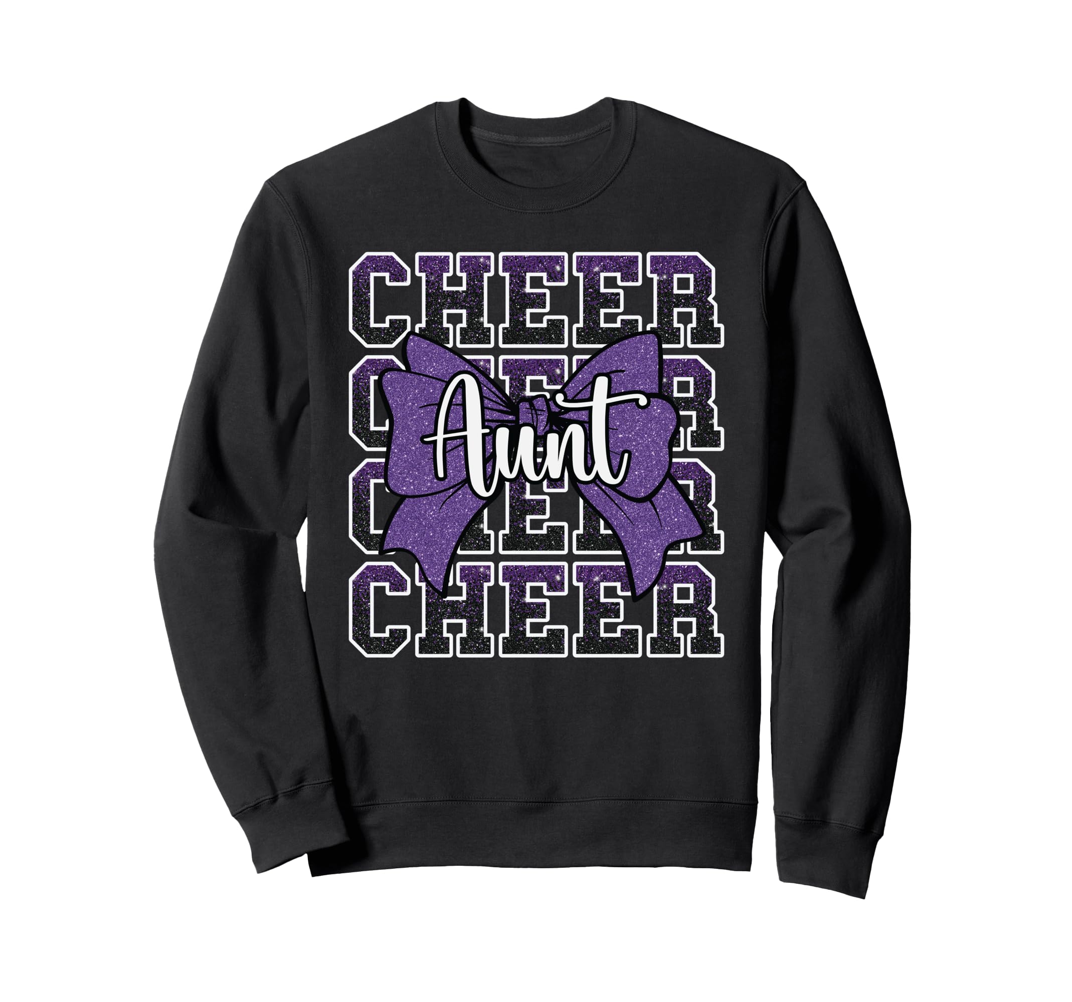 Cheer Aunt Auntie Bow Sport Sweatshirt - Unique Graphic Men Women - T-Shirt, Sweatshirt, Hoodie