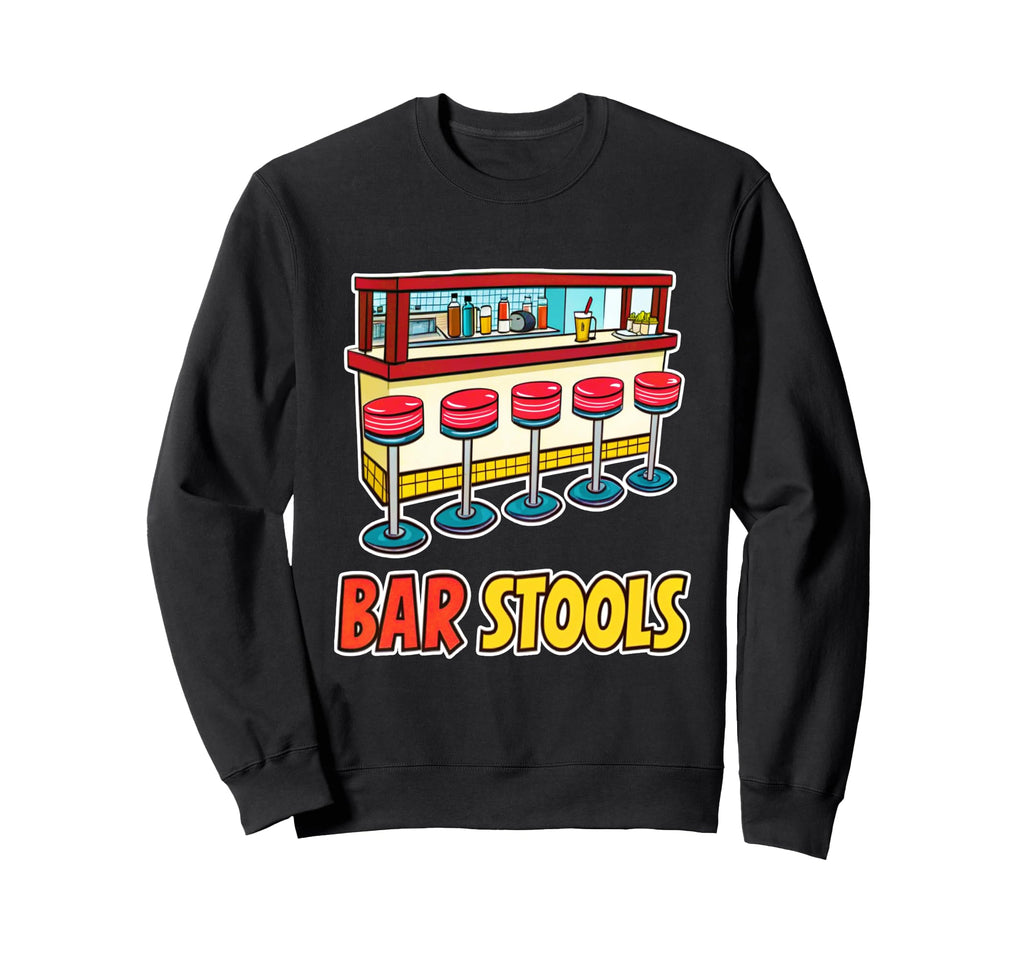 Diner Counter Bar Stools Sweatshirt - Custom Art Print Unisex - T-Shirt, Sweatshirt, Hoodie