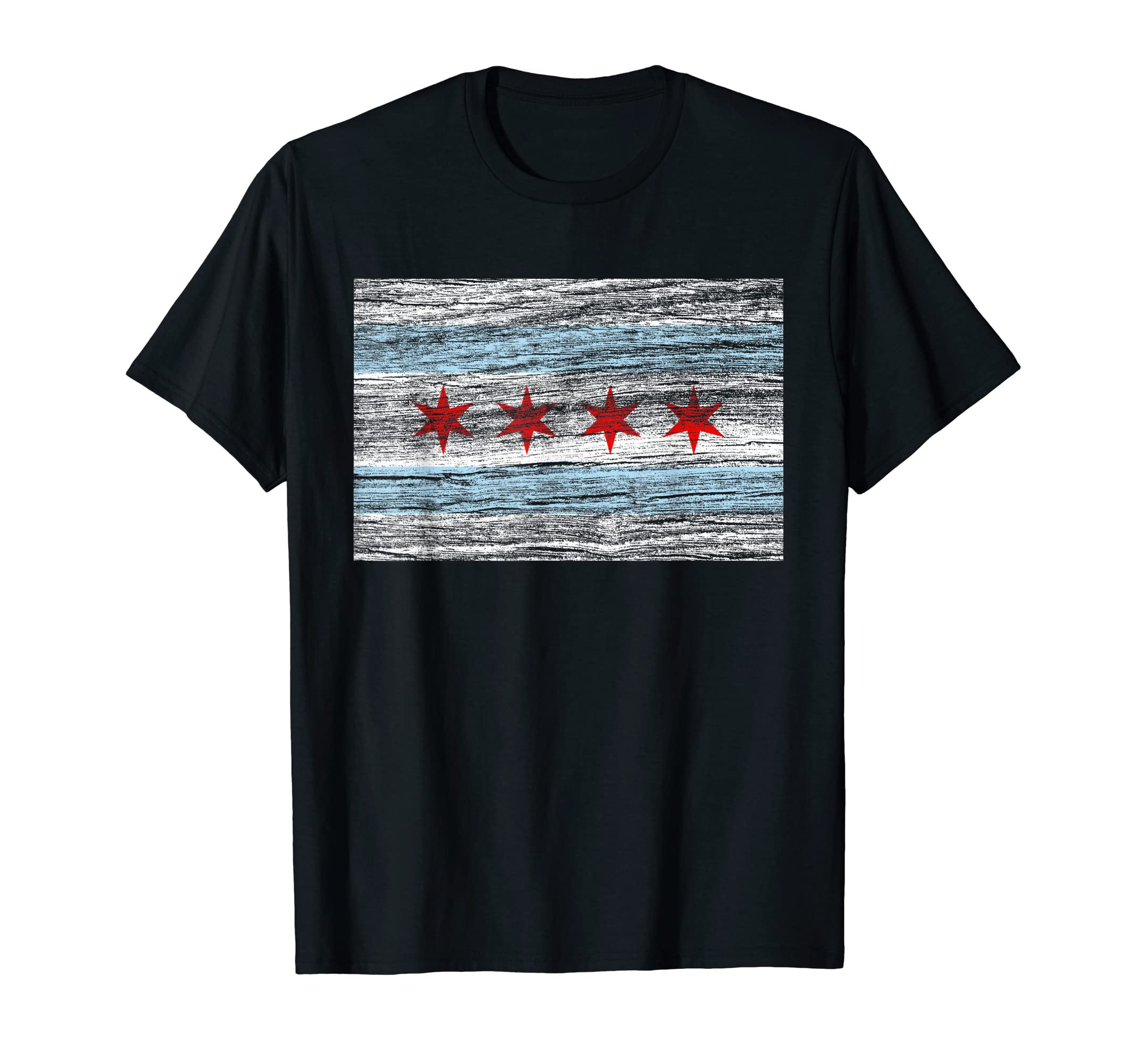 Chicago Flag Distressed Windy City T-Shirt - Novelty Apparel Unisex - T-Shirt, Sweatshirt, Hoodie