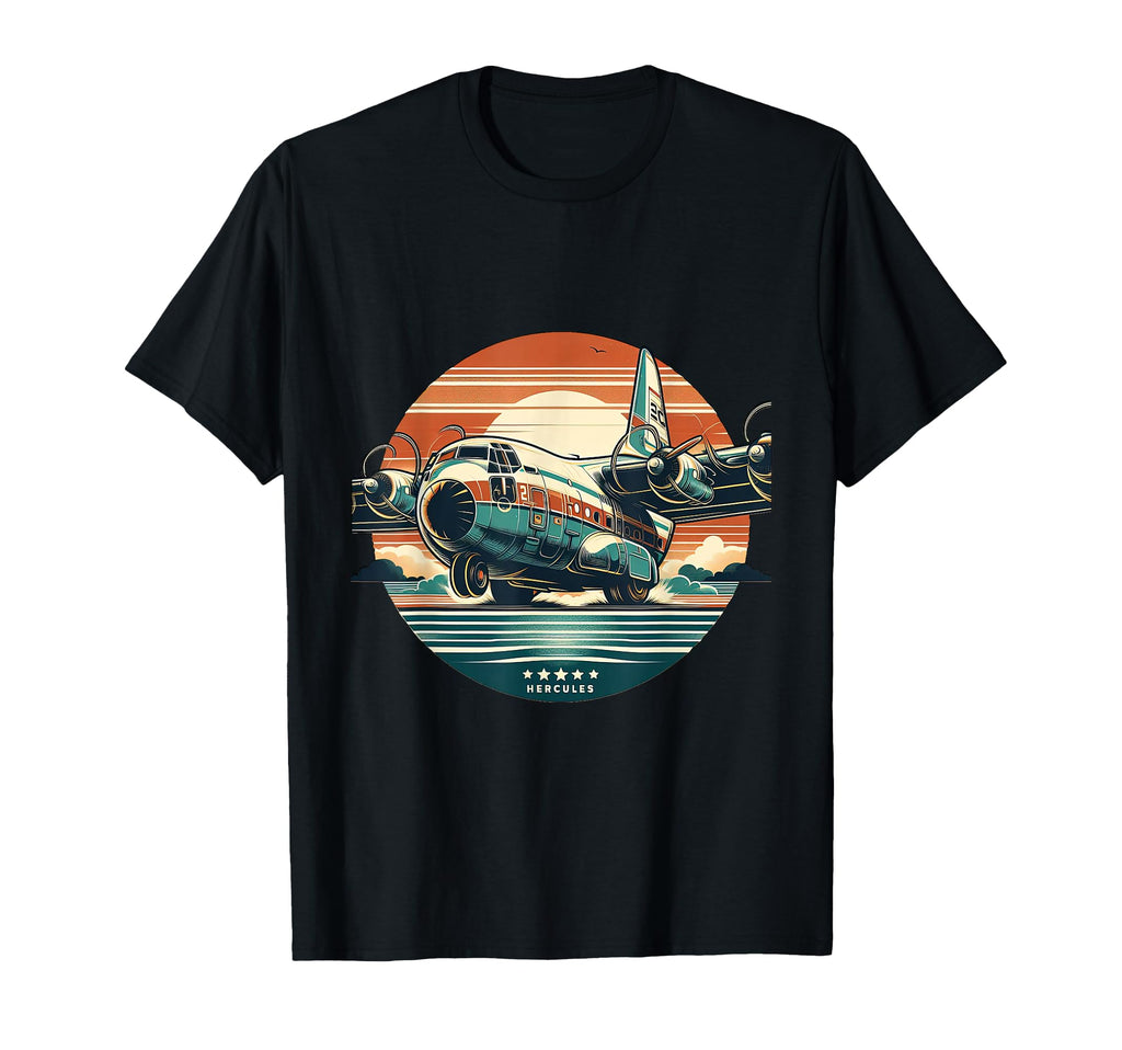 C 130 Hercules C130 Airplane Sunset T-Shirt - Custom Art Print Men Women - T-Shirt, Sweatshirt, Hoodie