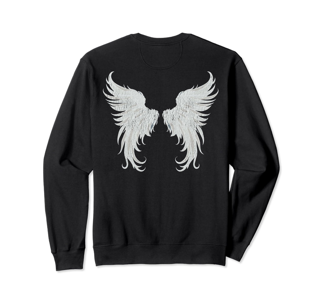 Gothic Angel Wings Fairy Grunge Sweatshirt - Minimalist Print for Adults - T-Shirt, Sweatshirt, Hoodie