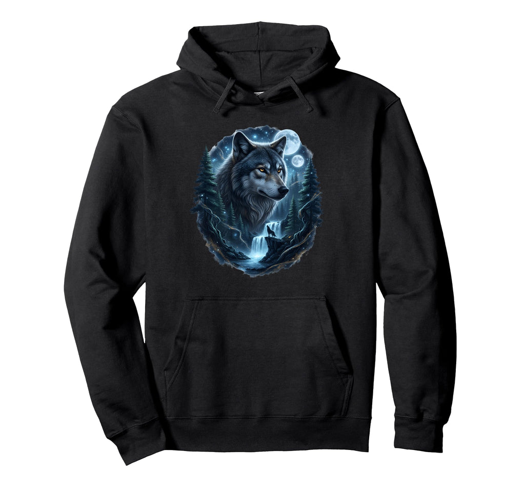 Wolf Moon Howling Grunge Y2K 90S Hoodie - Aesthetic Graphic Men Women - T-Shirt, Sweatshirt, Hoodie