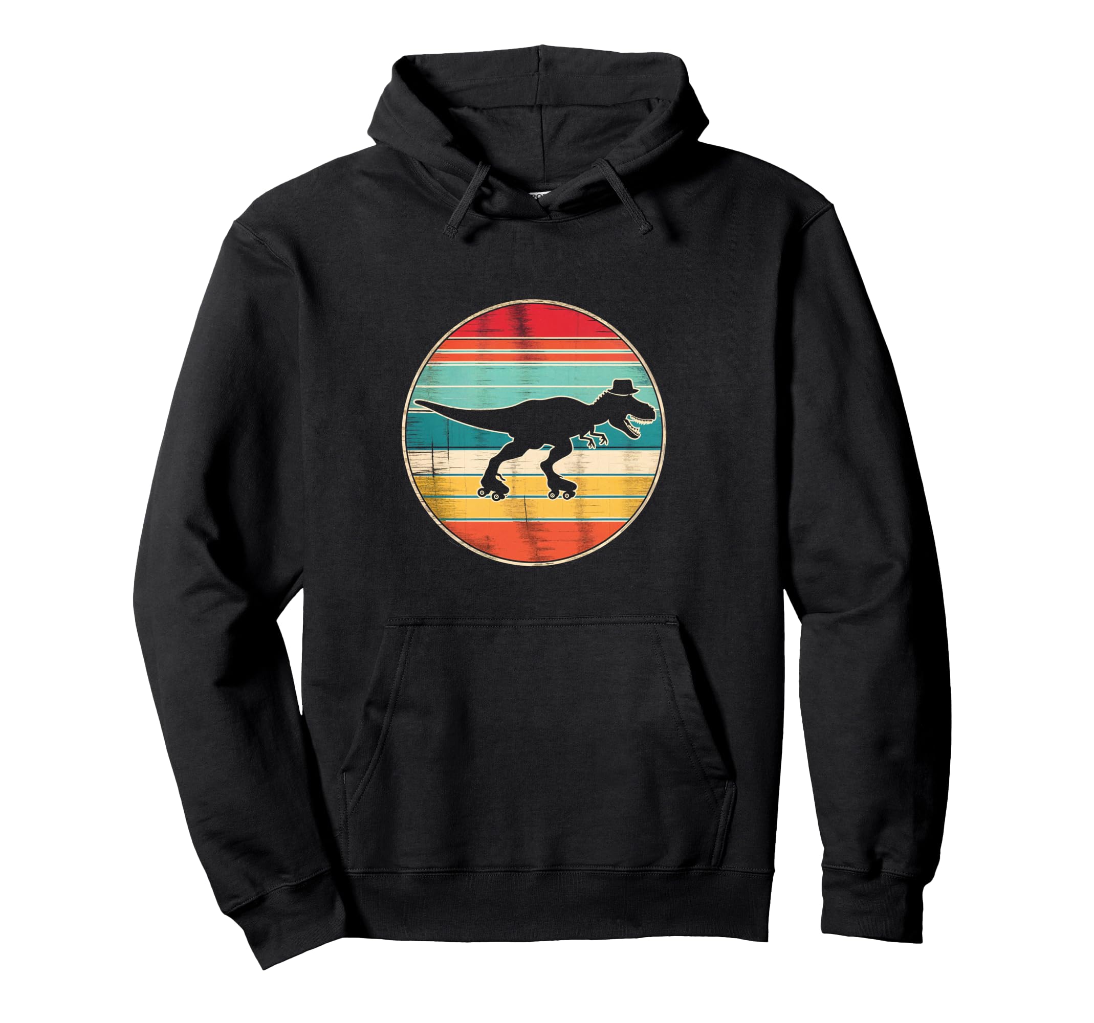 Roller Skating Dinosaur T Rex Hoodie - Trendy Graphic Men Women - T-Shirt, Sweatshirt, Hoodie