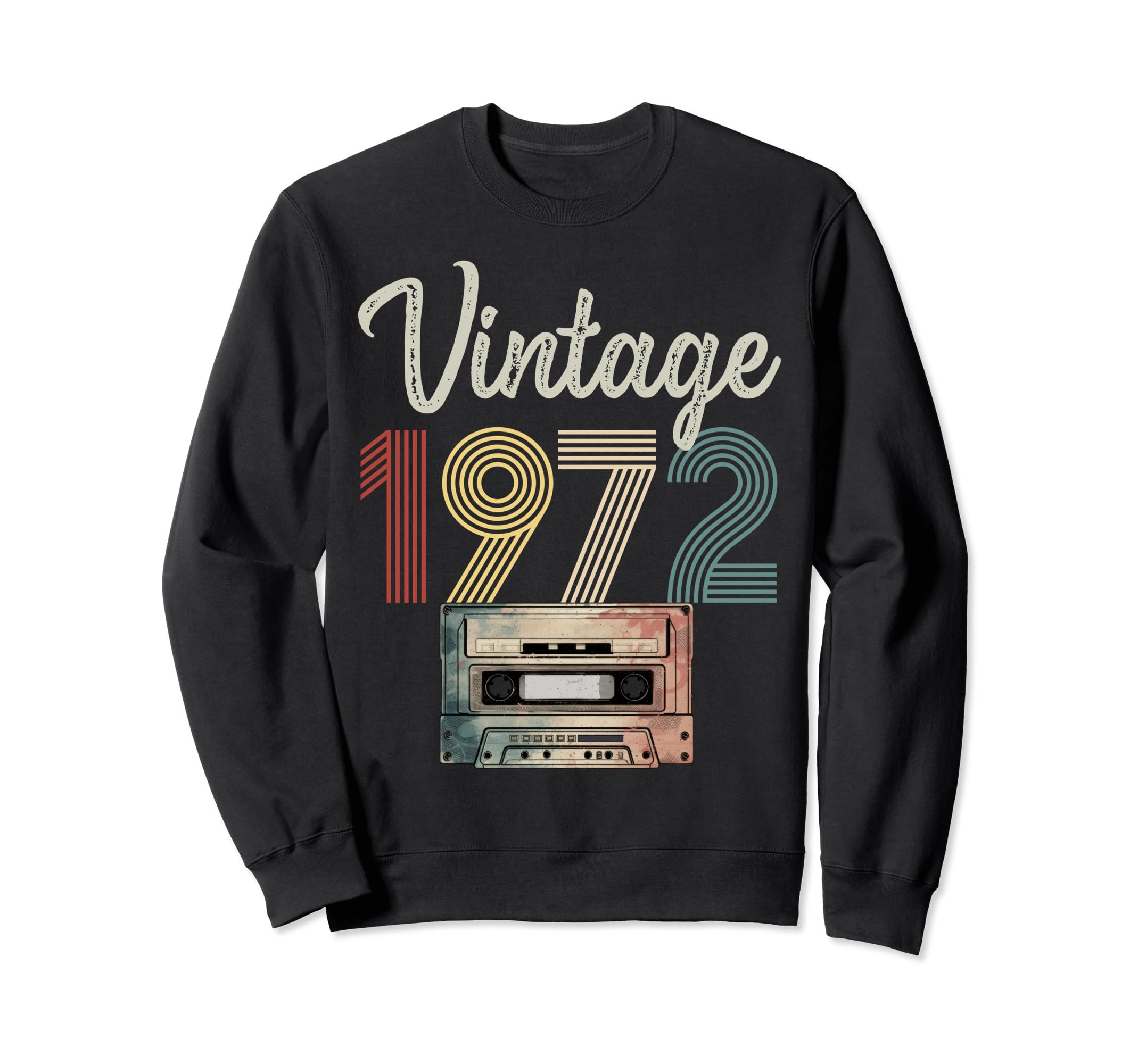 1972 Born 1972 Cassette Tape Sweatshirt - Custom Art Print for Adults - T-Shirt, Sweatshirt, Hoodie
