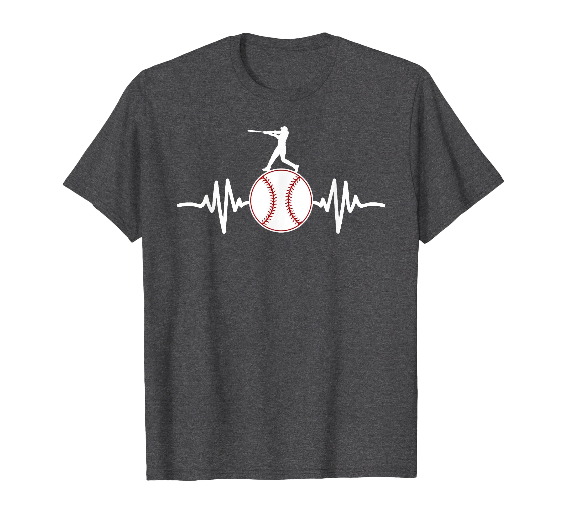 Baseball Heartbeat Baseball Coach T-Shirt - Novelty Apparel for Adults - T-Shirt, Sweatshirt, Hoodie