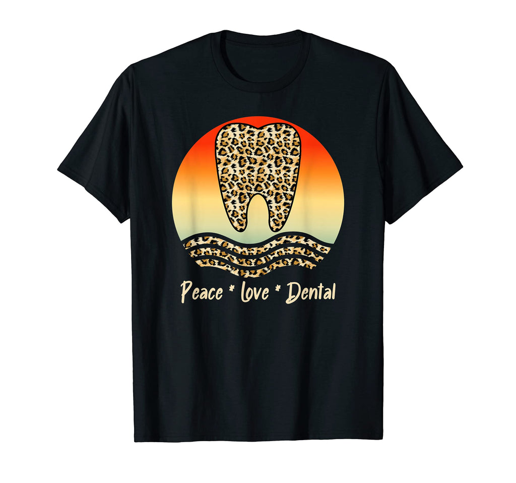 Leopard Heart Dentist Cheetah Peace T-Shirt - Novelty Apparel for Adults - T-Shirt, Sweatshirt, Hoodie
