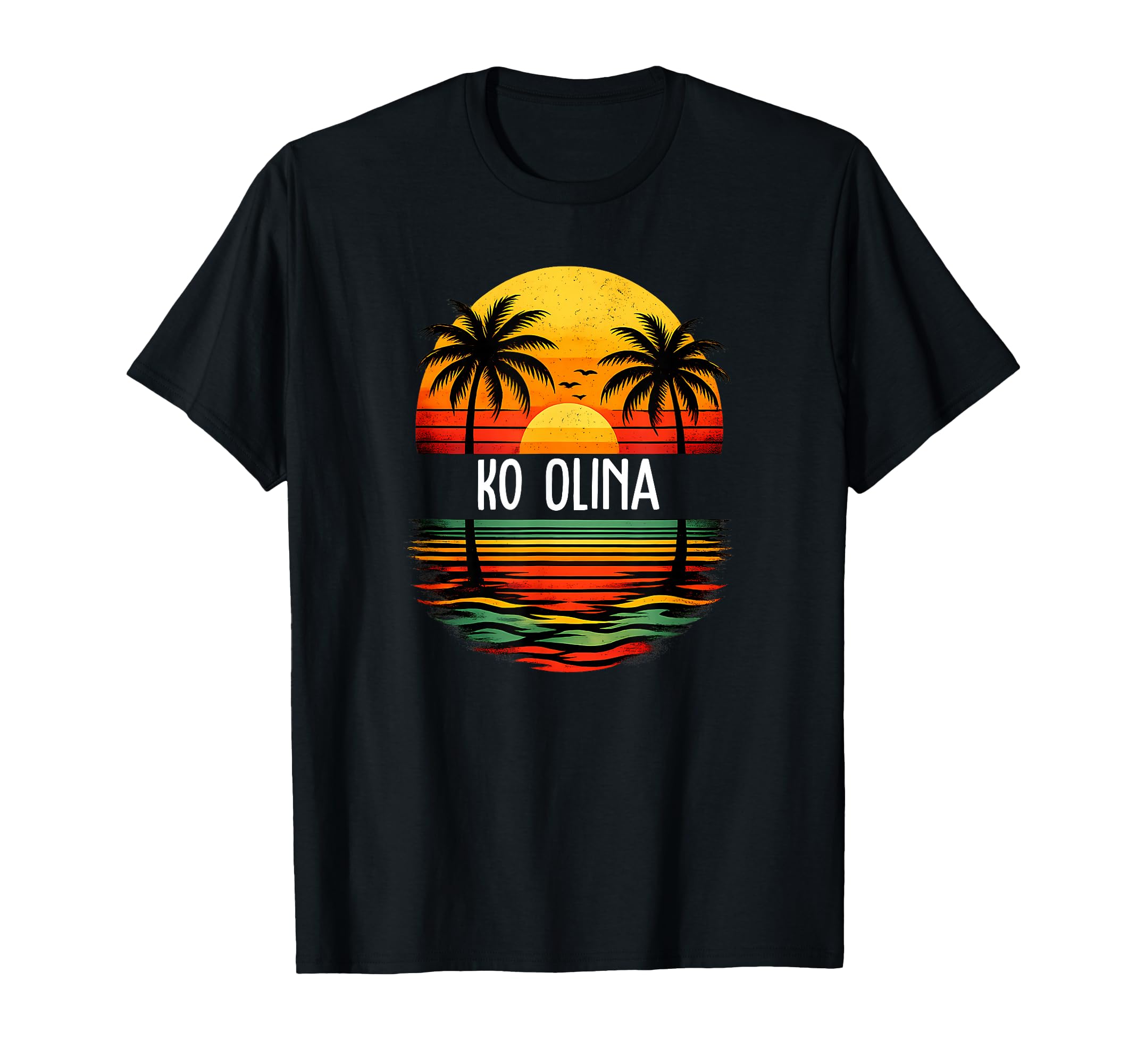 Ocean Wave Sunset Palm Tree Ko Olina T-Shirt - Novelty Apparel Men Women - T-Shirt, Sweatshirt, Hoodie