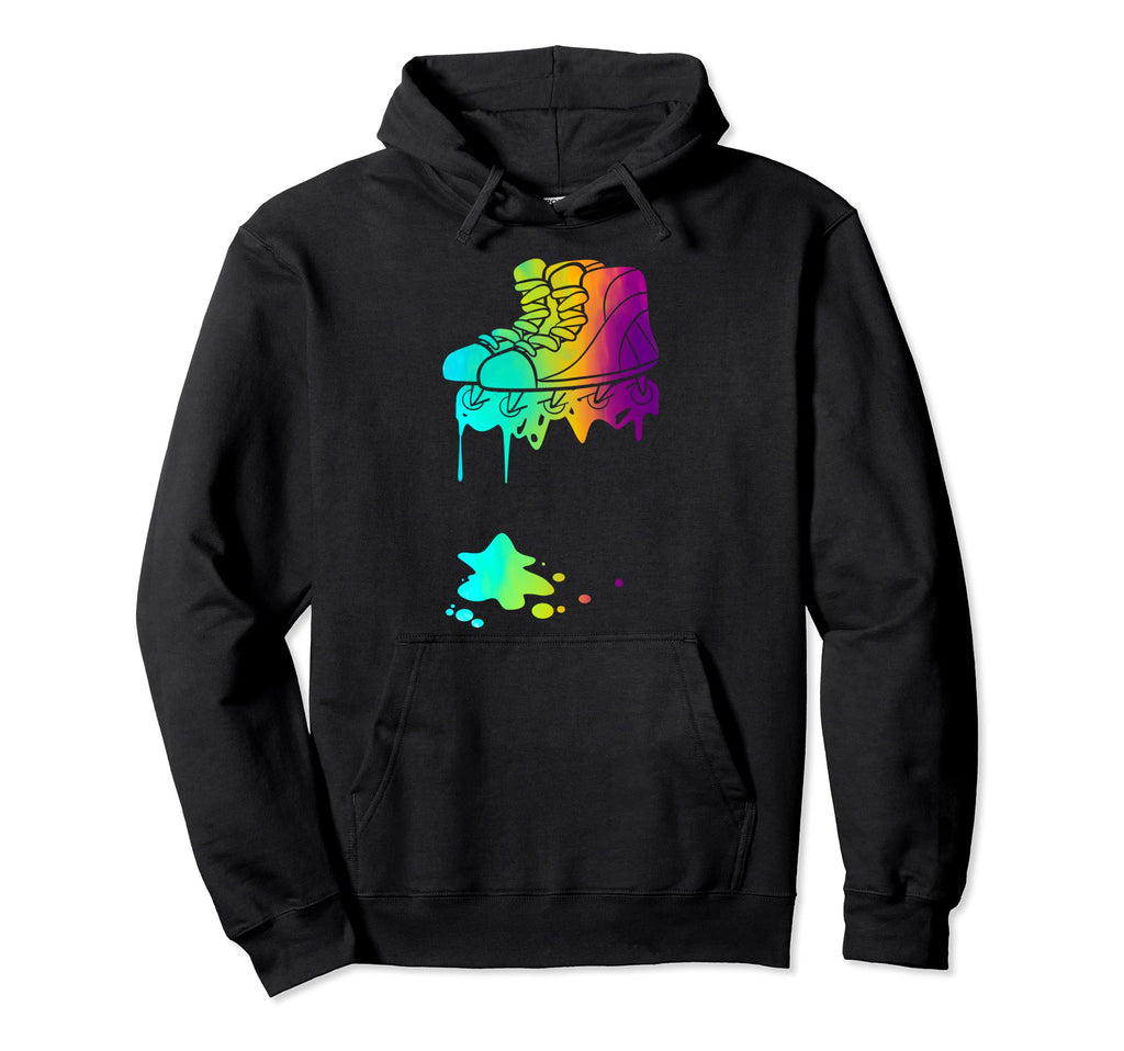 Flashy Rainbow Rollerblading Pride 80S Hoodie - Trendy Graphic Men Women - T-Shirt, Sweatshirt, Hoodie