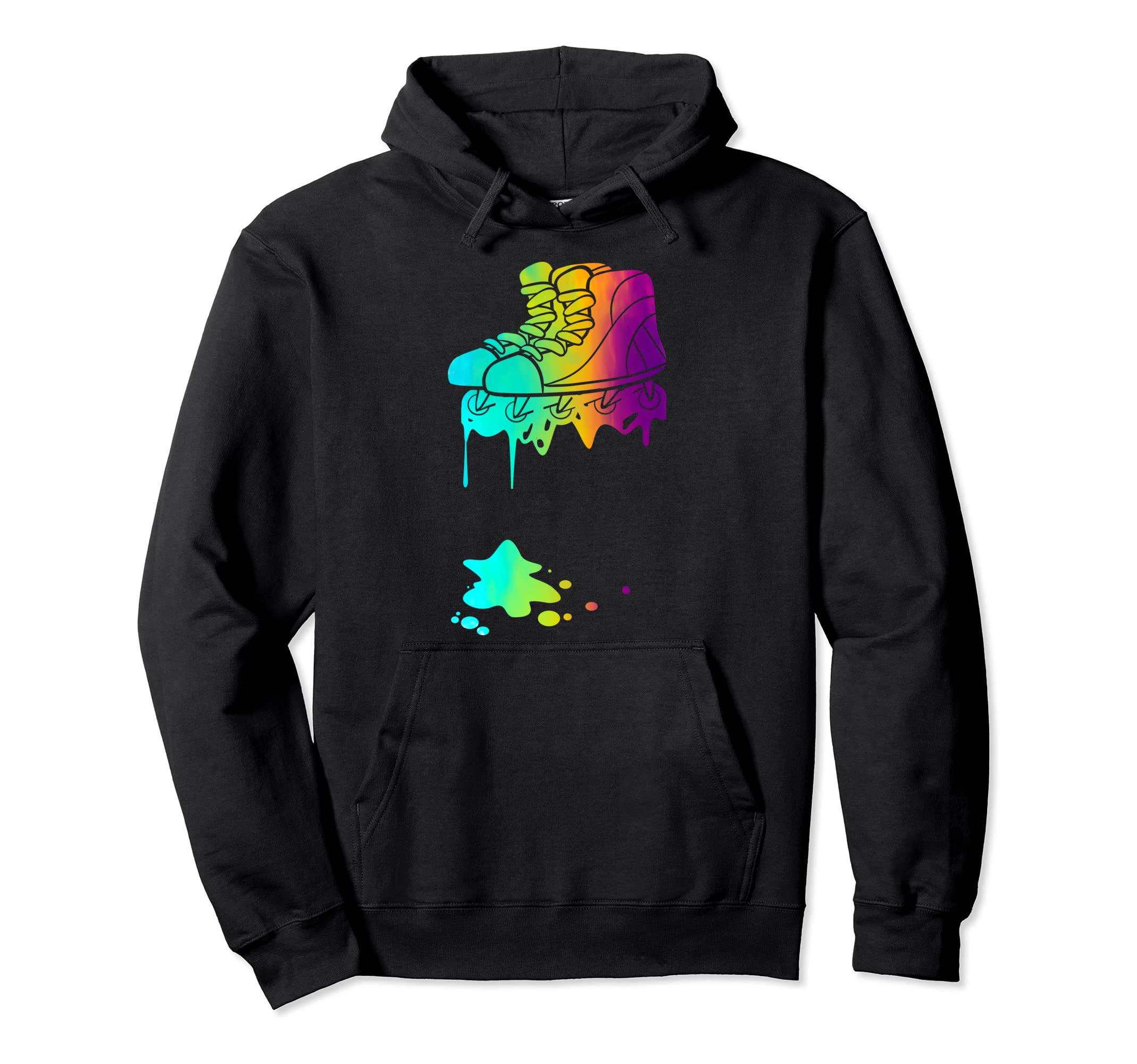 Flashy Rainbow Rollerblading Pride 80S Hoodie - Trendy Graphic Men Women - T-Shirt, Sweatshirt, Hoodie