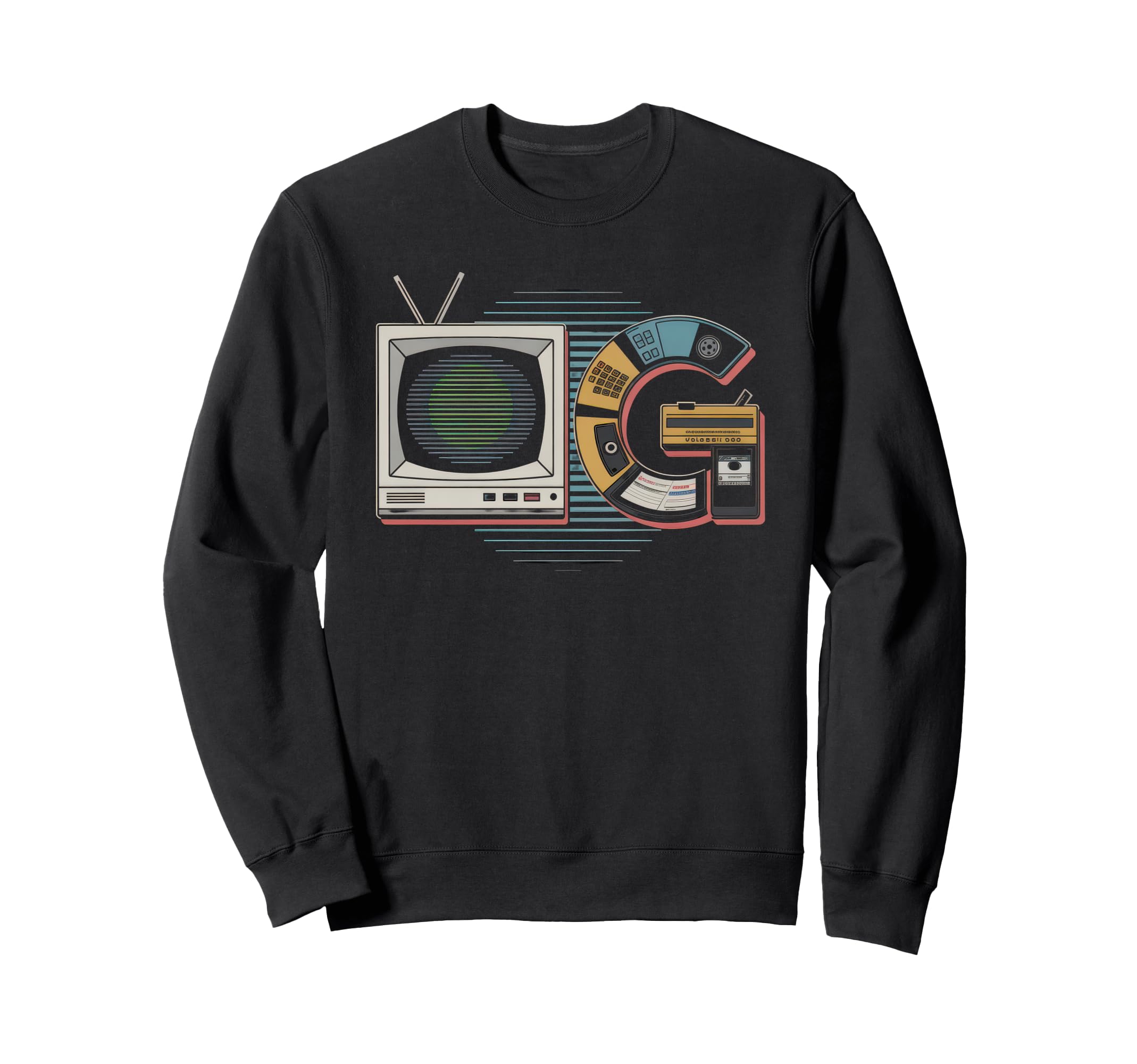 Old School Og Hip Hop Vinyl Cds Tapes Sweatshirt - Trendy Graphic Unisex - T-Shirt, Sweatshirt, Hoodie