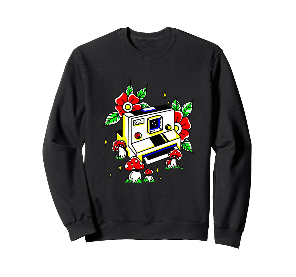 Camera Amanita Muscaria Mushrooms Sweatshirt - Trendy Graphic Men Women - T-Shirt, Sweatshirt, Hoodie