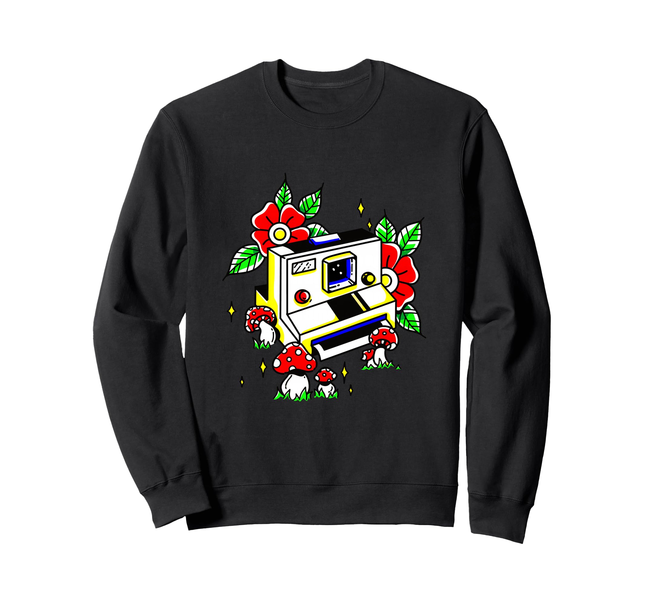 Camera Amanita Muscaria Mushrooms Sweatshirt - Trendy Graphic Men Women - T-Shirt, Sweatshirt, Hoodie