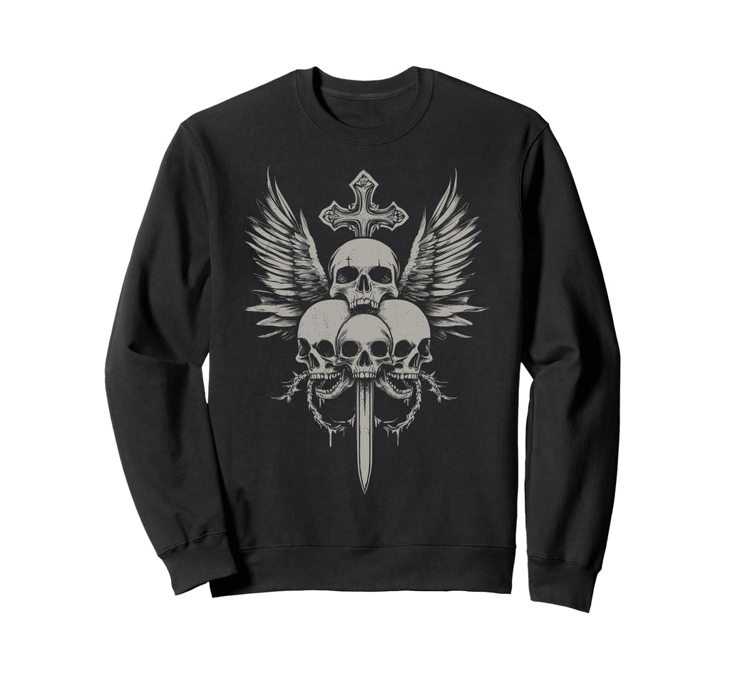 Skull Cross Y2K Grunge Aesthetic Sweatshirt - Custom Art Print for Adults - T-Shirt, Sweatshirt, Hoodie