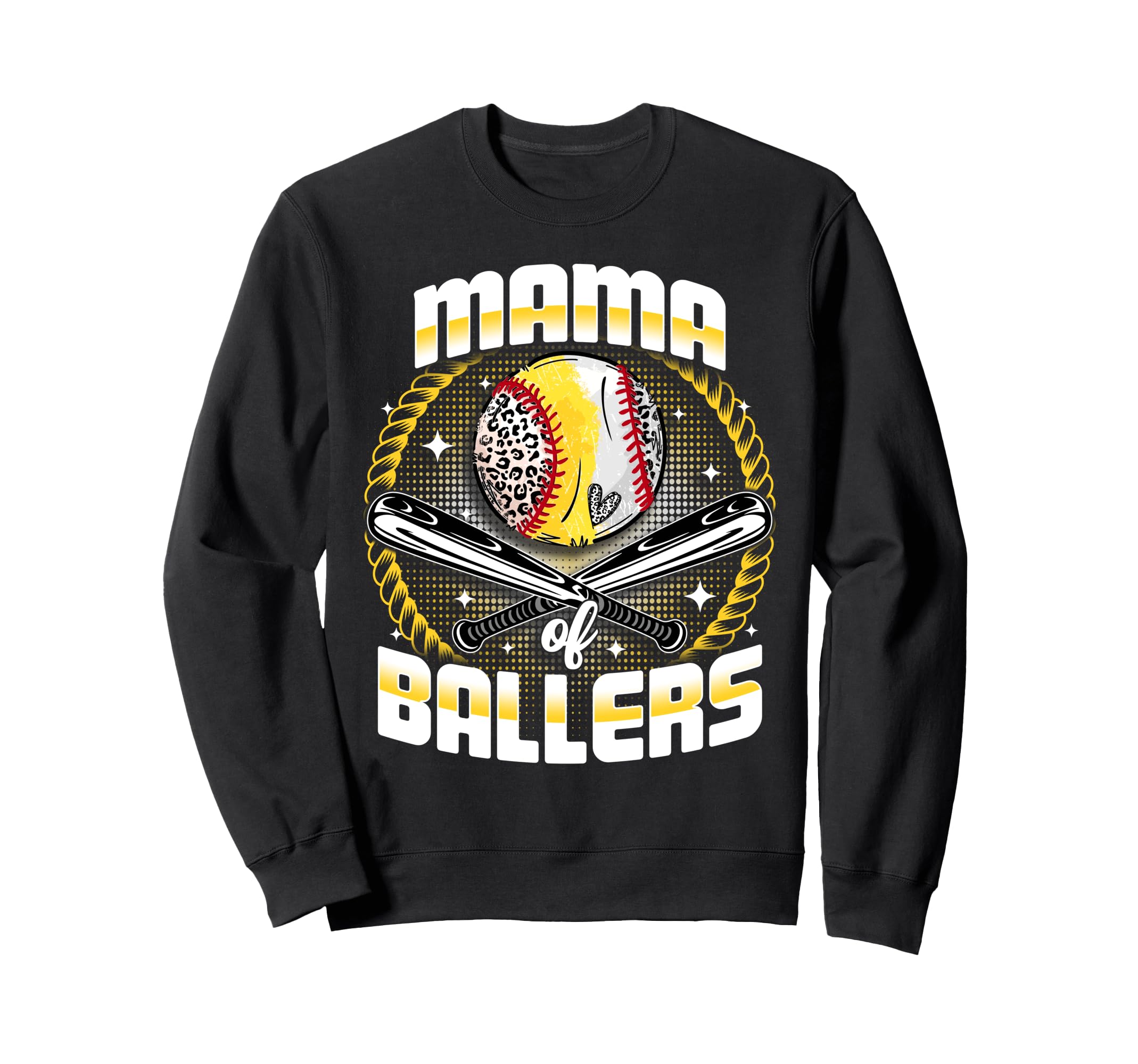 Baseball Softball Mama Ballers Mothers Sweatshirt - Unique Graphic Unisex - T-Shirt, Sweatshirt, Hoodie