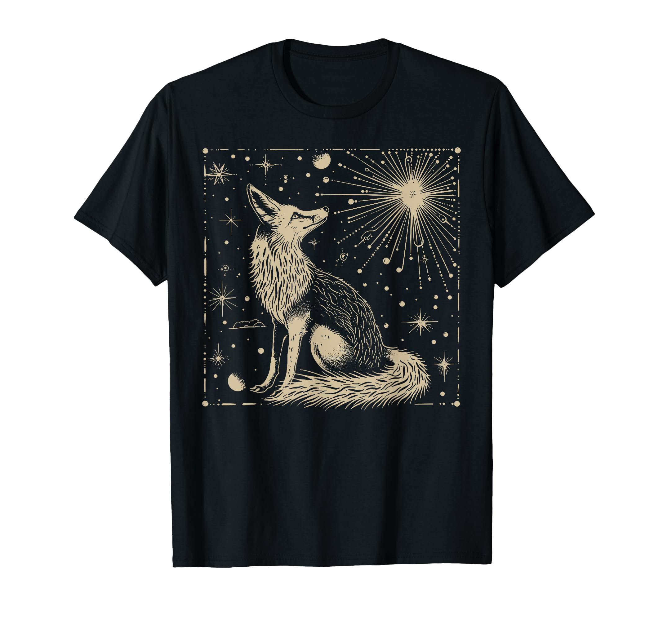 Celestial Fox Moon Mystical Boho T-Shirt - Fun Novelty Design Unisex - T-Shirt, Sweatshirt, Hoodie