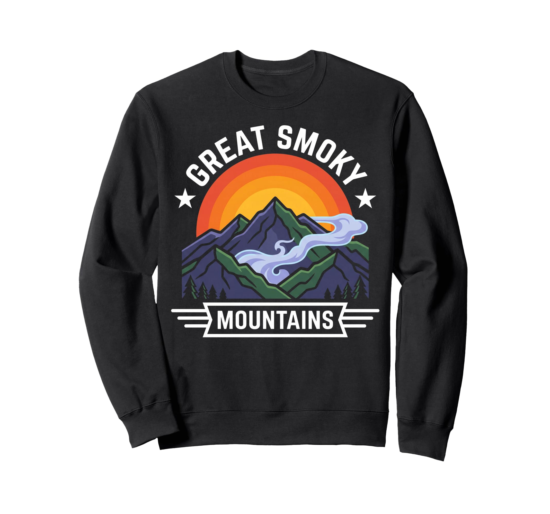 Great Smoky Mountains Sunset Sweatshirt - Graphic Print for Adults - T-Shirt, Sweatshirt, Hoodie