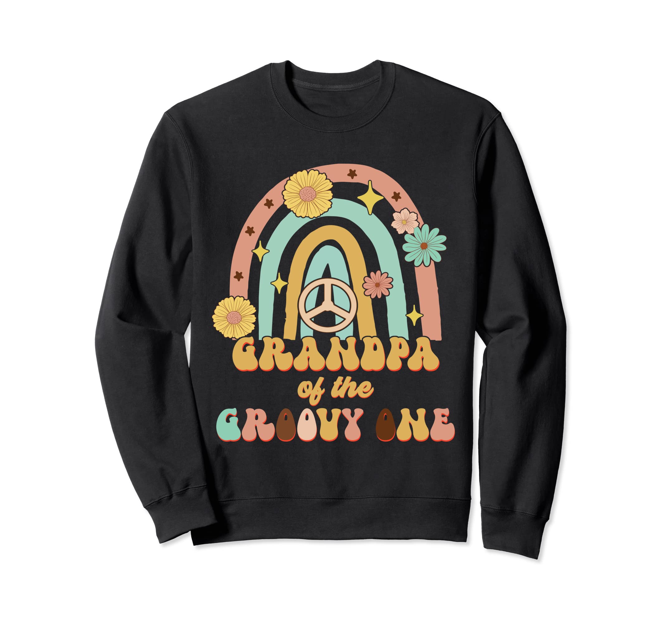 Boho Grandpa Groovy One 1St Birthday Sweatshirt - Unique Graphic Men Women - T-Shirt, Sweatshirt, Hoodie