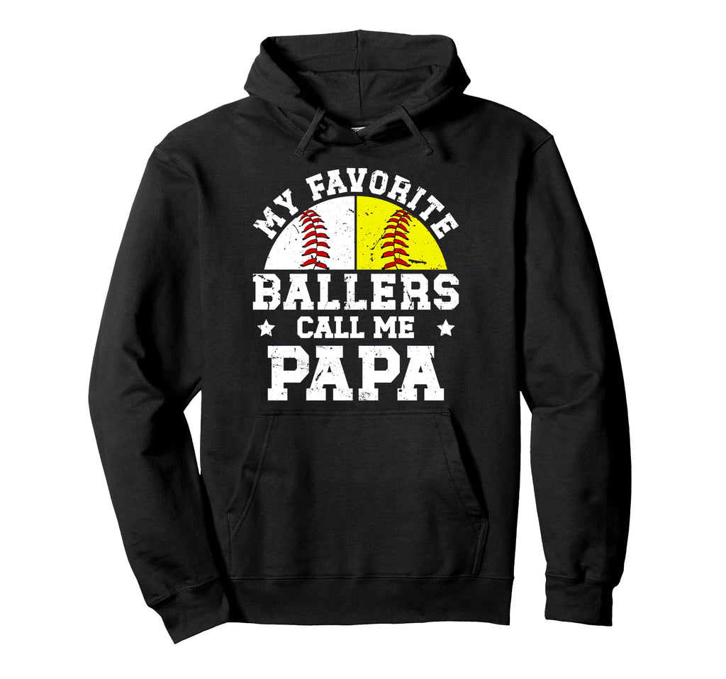 My Favorite Ballers Call Me Papa Hoodie - Minimalist Print Men Women - T-Shirt, Sweatshirt, Hoodie