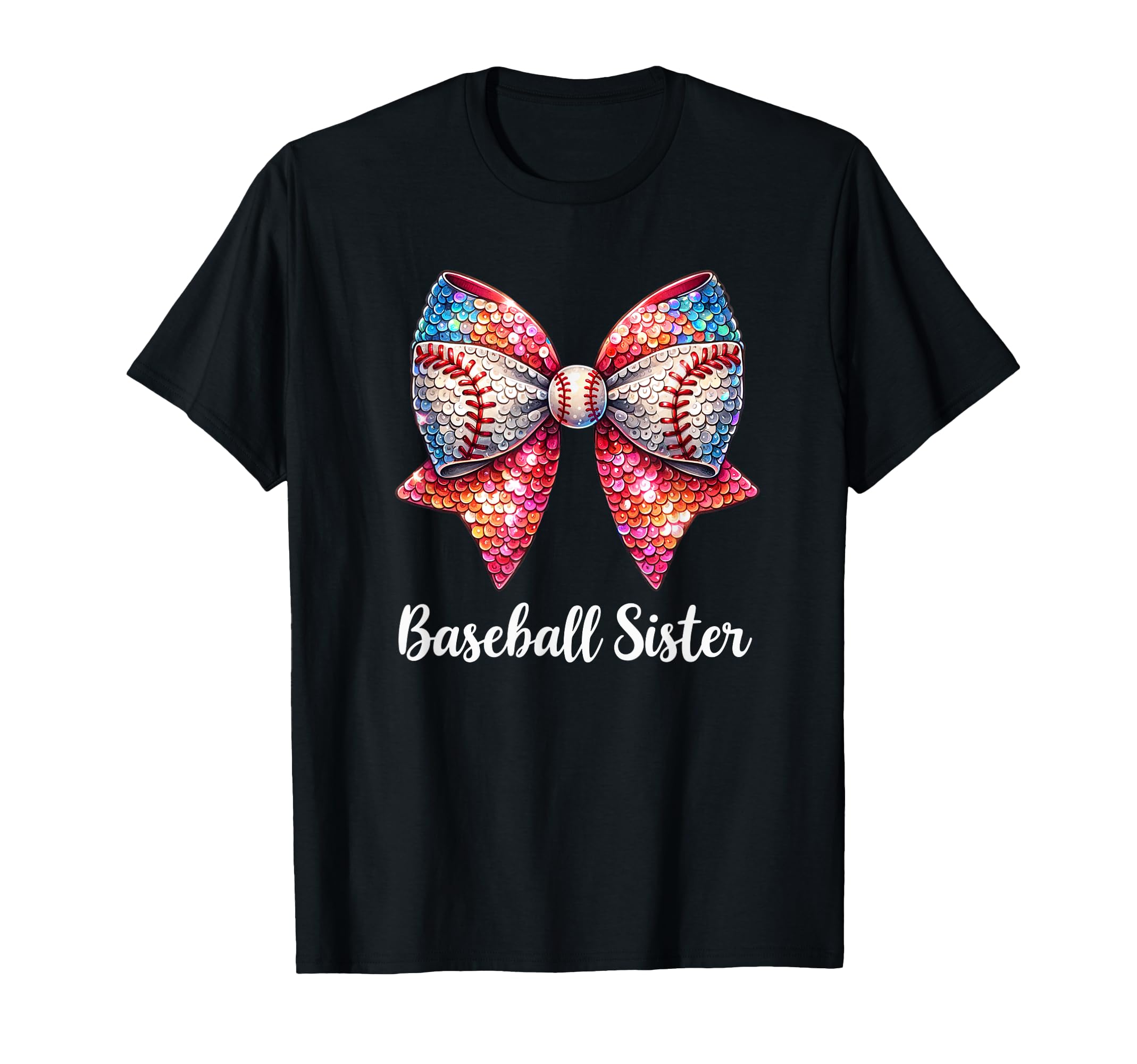Baseball Coquette Bow Sister T-Shirt - Fun Novelty Design for Adults - T-Shirt, Sweatshirt, Hoodie