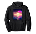 Vaporwave Sun Synthwave Sunset Hoodie - Minimalist Print Men Women - T-Shirt, Sweatshirt, Hoodie