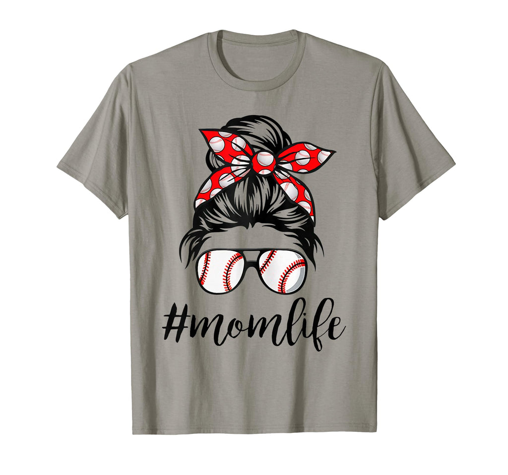 Mom Life Baseball Mom Life Messy Bun T-Shirt - Streetwear Style Men Women - T-Shirt, Sweatshirt, Hoodie