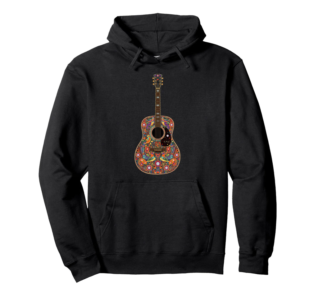Funny Guitar Truck Art Floral Boho Hoodie - Minimalist Print for Adults - T-Shirt, Sweatshirt, Hoodie