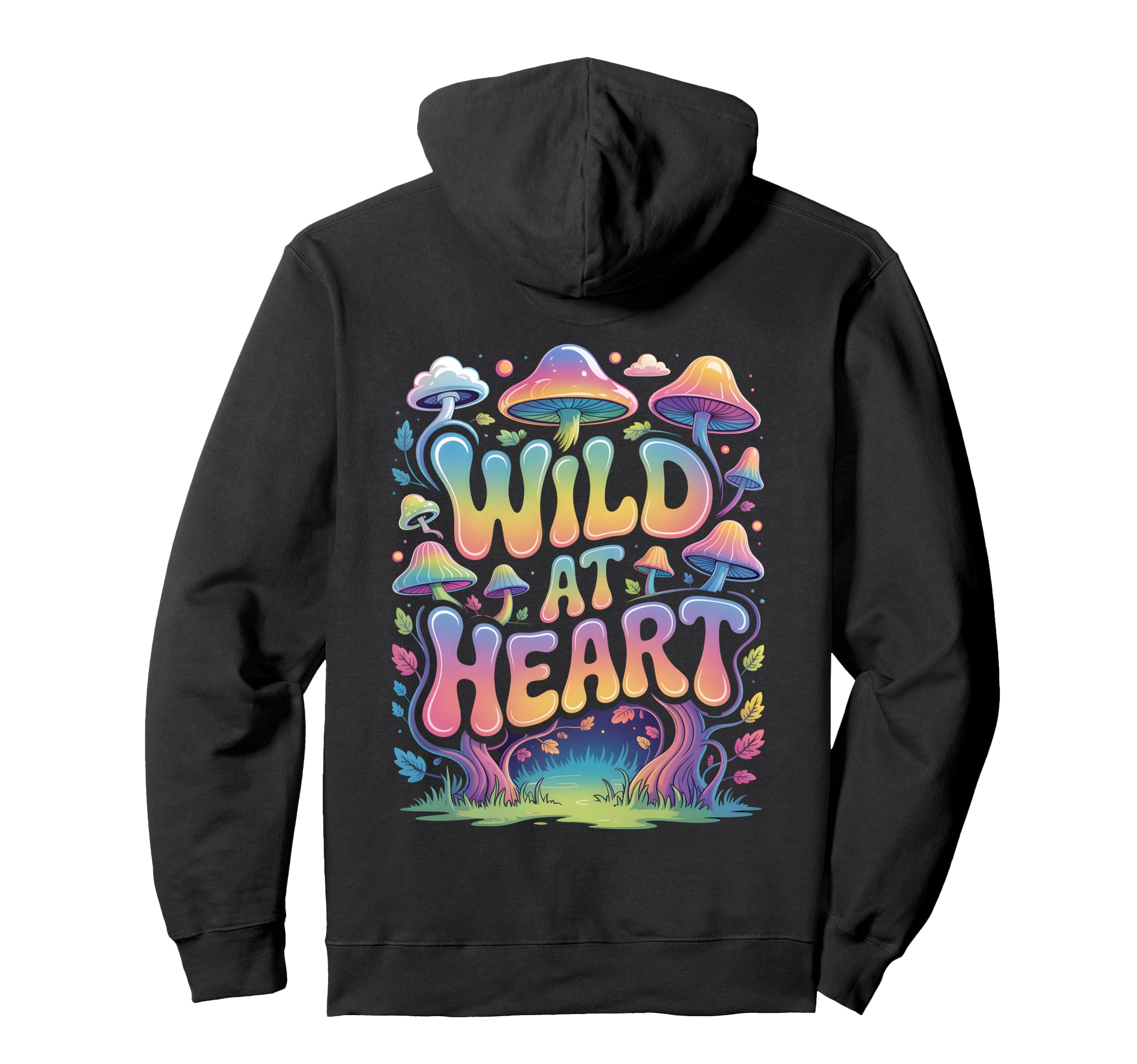 Back Stay Wild Mushroom Nature Adventure Hoodie - Unique Graphic Unisex - T-Shirt, Sweatshirt, Hoodie