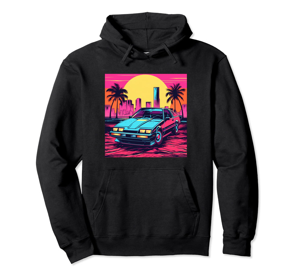 Retrowave Miami Synthwave 80S 90S Hoodie - Custom Art Print for Adults - T-Shirt, Sweatshirt, Hoodie
