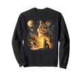 Howling Bunny To Moon 90S Funny Rabbit Sweatshirt - Minimalist Print Unisex - T-Shirt, Sweatshirt, Hoodie