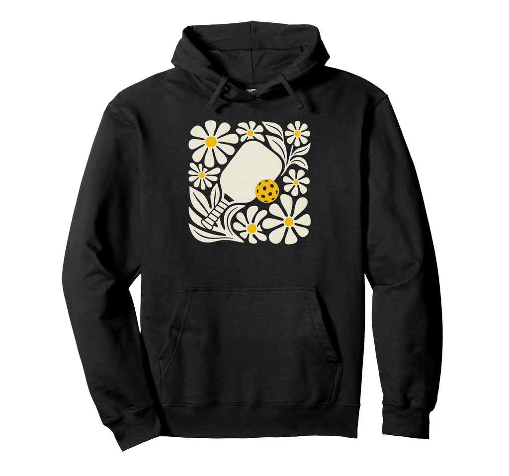 Boho Pickleball Pickleballer Floral Art Hoodie - Trendy Graphic Men Women - T-Shirt, Sweatshirt, Hoodie