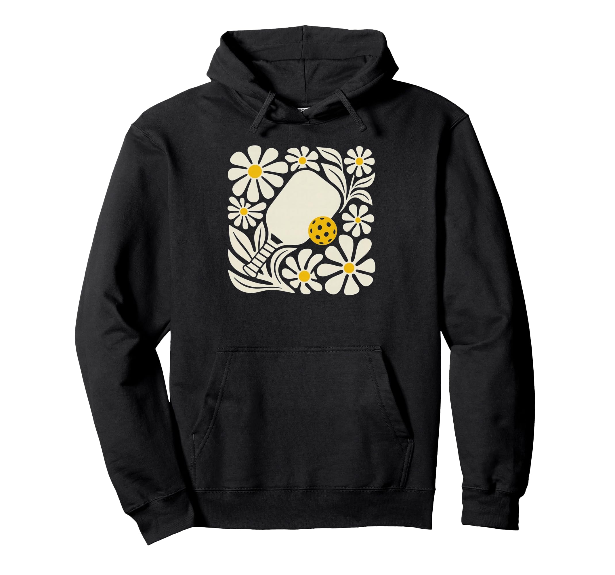 Boho Pickleball Pickleballer Floral Art Hoodie - Trendy Graphic Men Women - T-Shirt, Sweatshirt, Hoodie