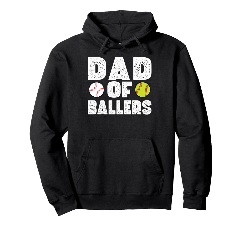 Dad Ballers Softball Hoodie - Casual Everyday Wear Men Women - T-Shirt, Sweatshirt, Hoodie